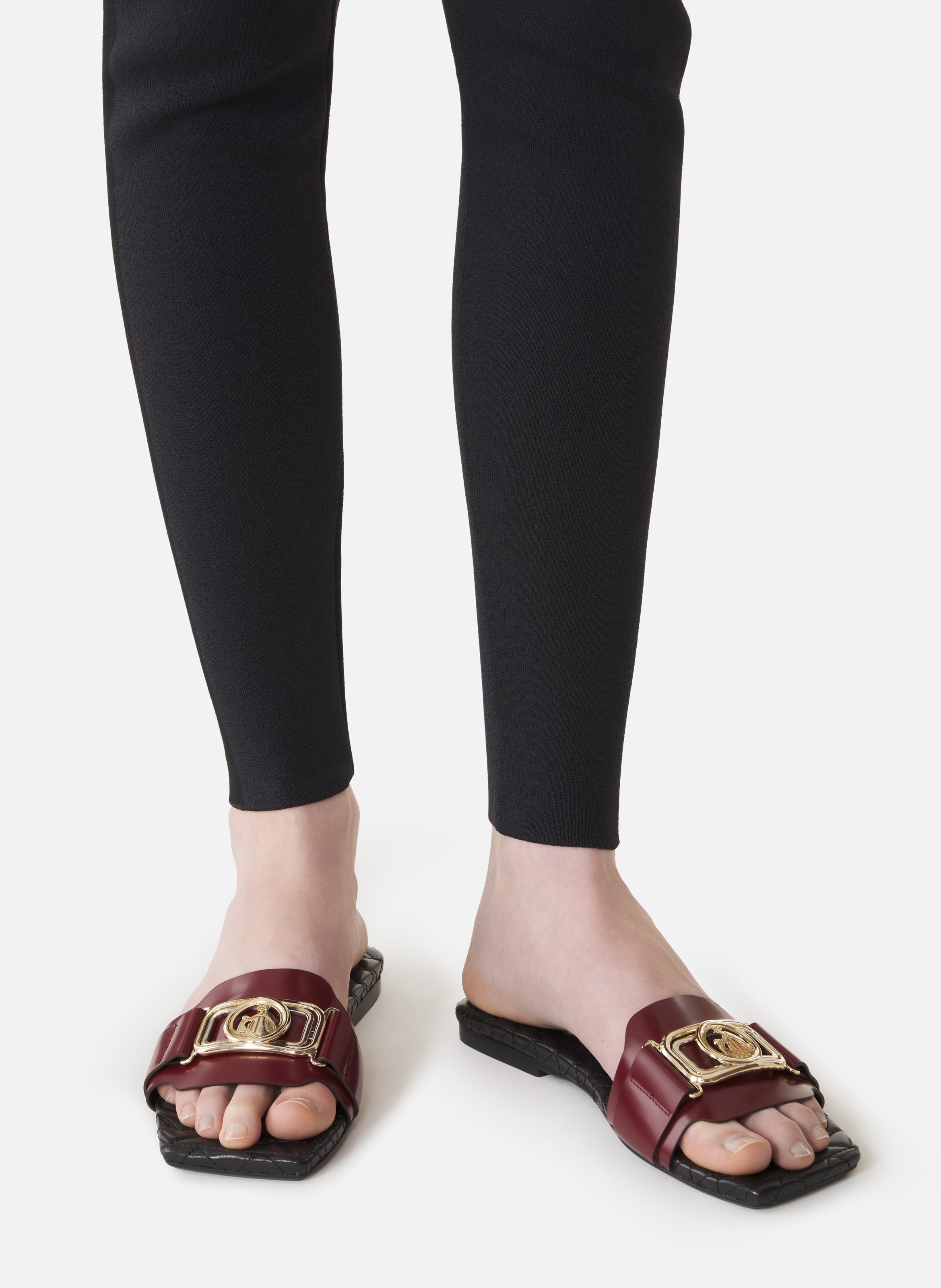 Mules plat la mère et l'enfant LANVIN Marron