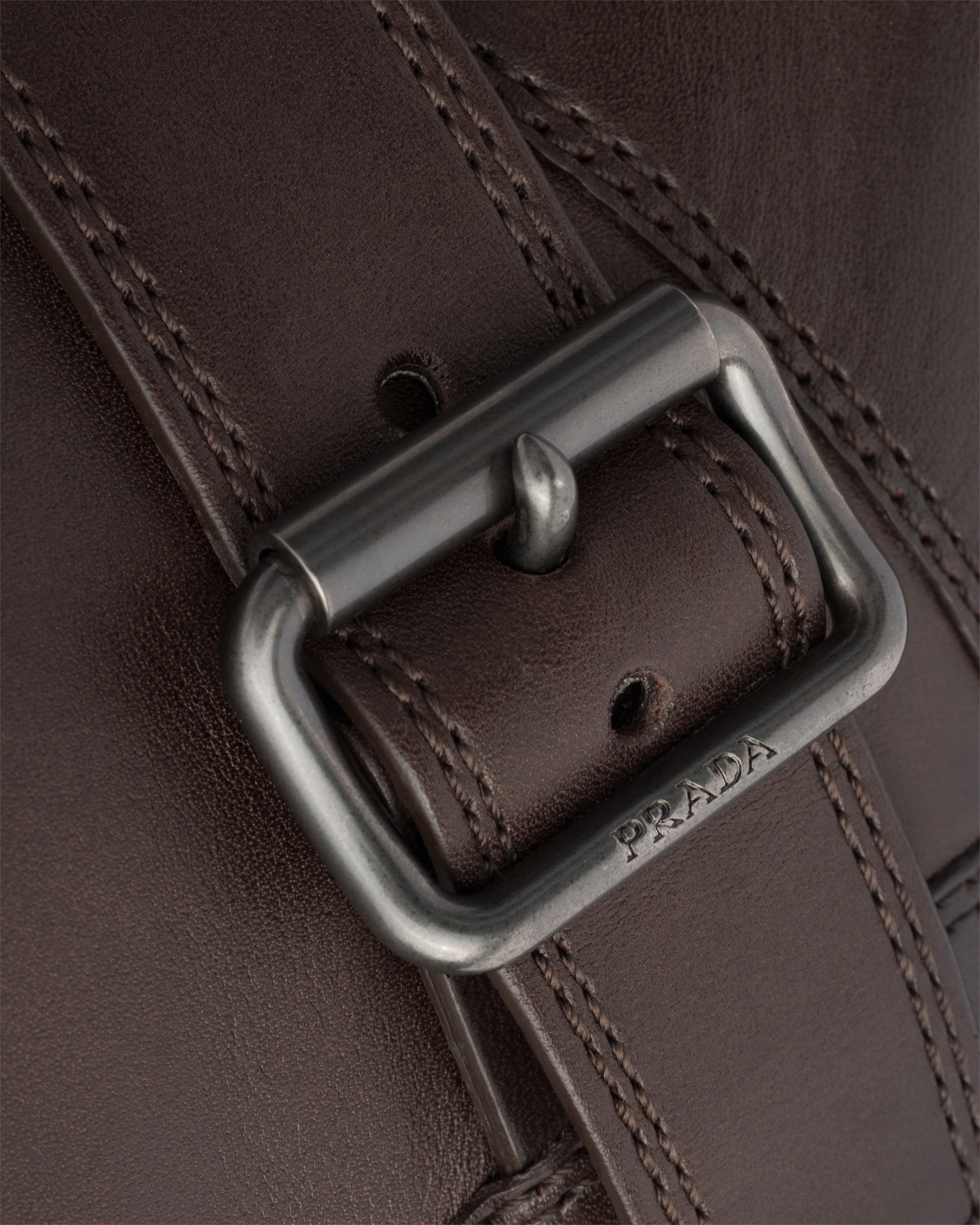 Bottes mi-mollet en cuir PRADA Marron