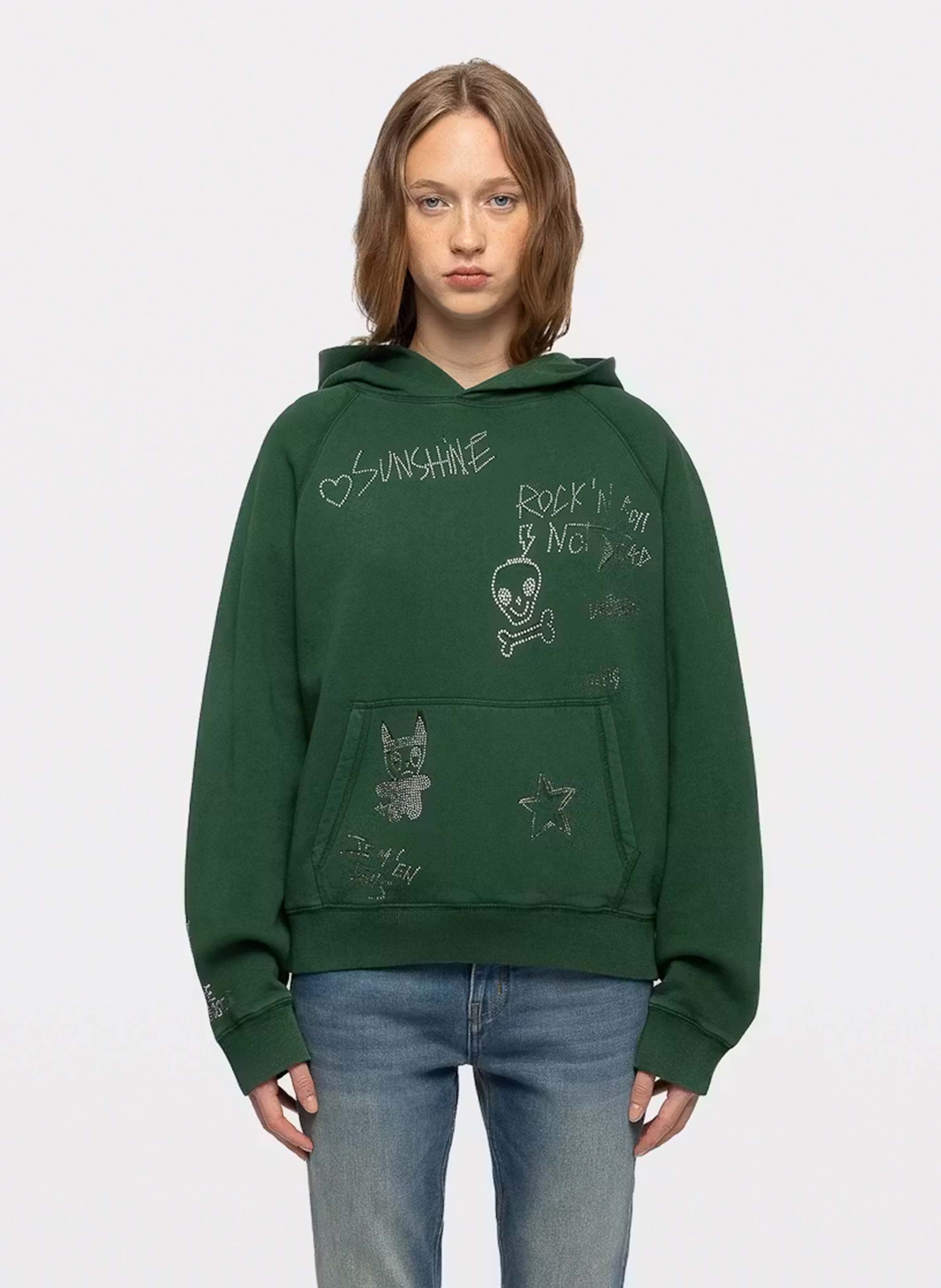 Sweat droit en coton georgy ZADIG&VOLTAIRE Vert