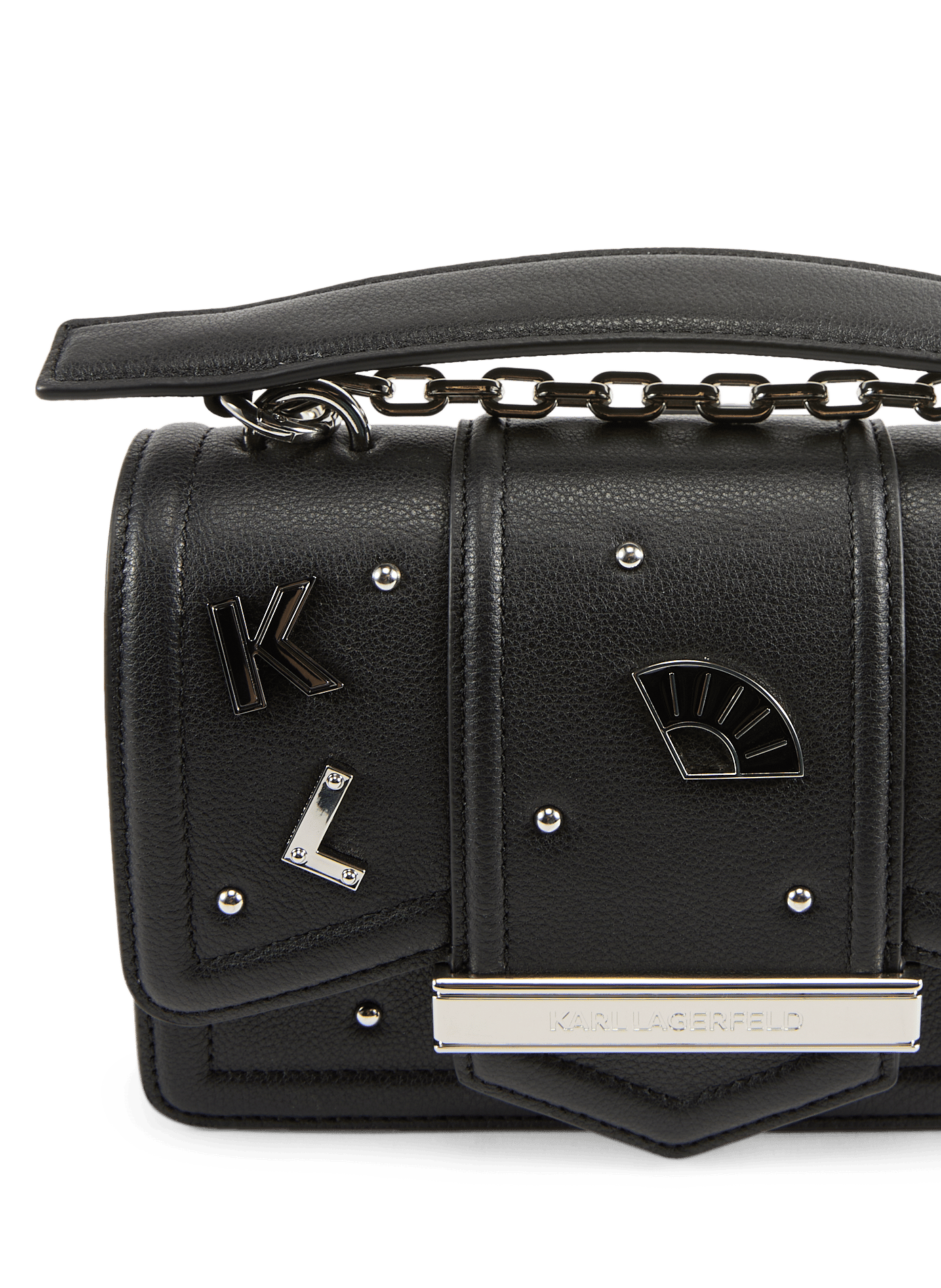 Handbag K/Nova in leather KARL LAGERFELD Black