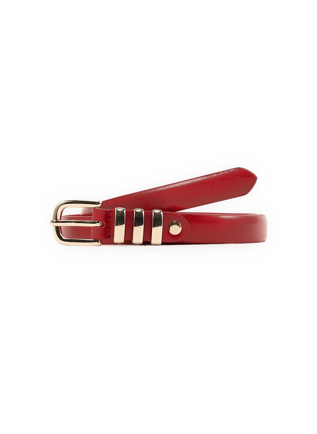 Smalle riem van koeienleer AU PRINTEMPS PARIS Rood