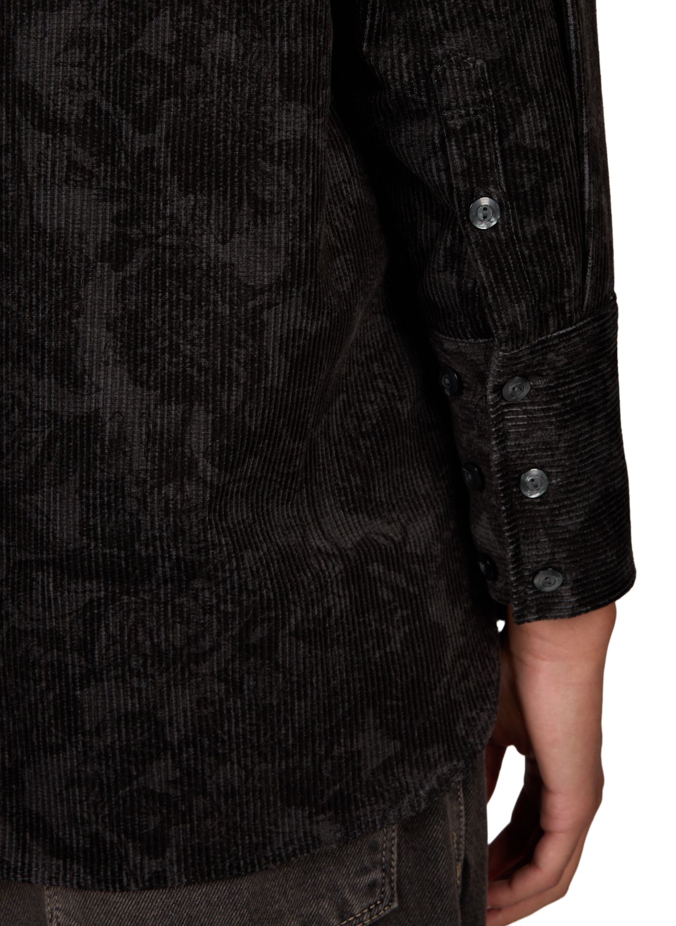 Ribbed velvet shirt in cotton WANSIE Black
