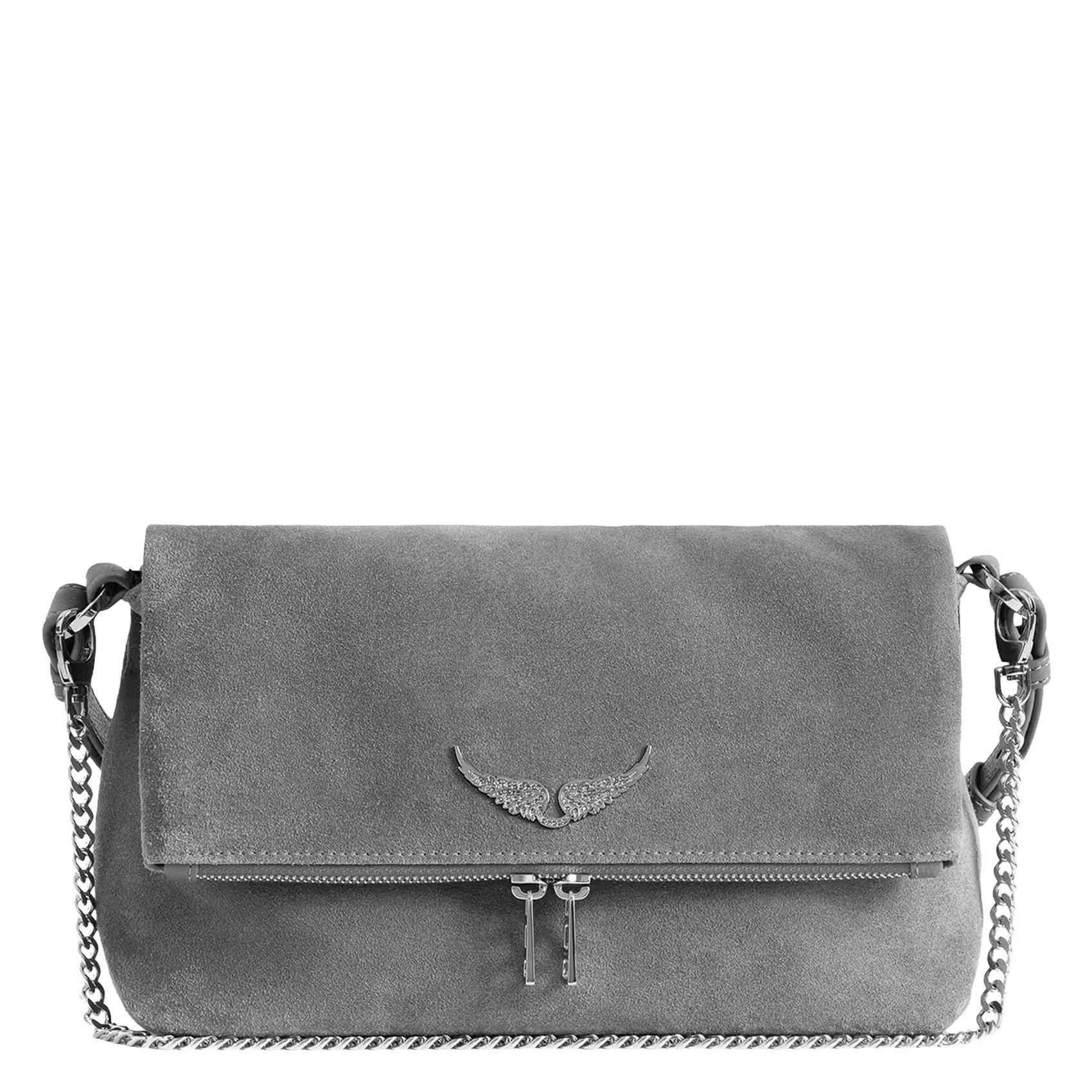 Sac bandoulière en cuir rocky ii ZADIG&VOLTAIRE Gris