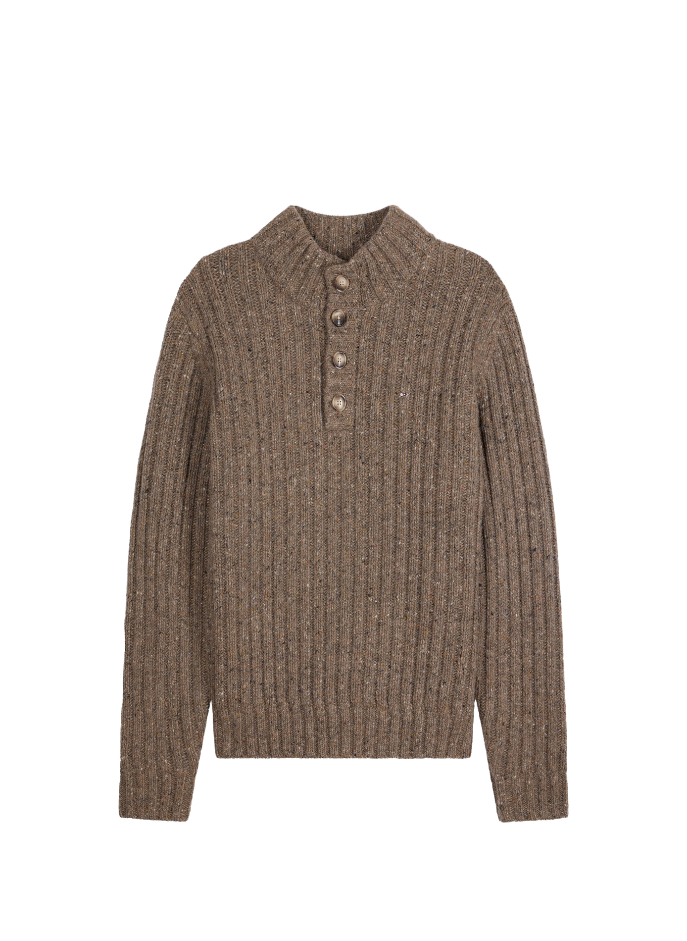 Pull côtelé en laine mélangée EDEN PARK Marron
