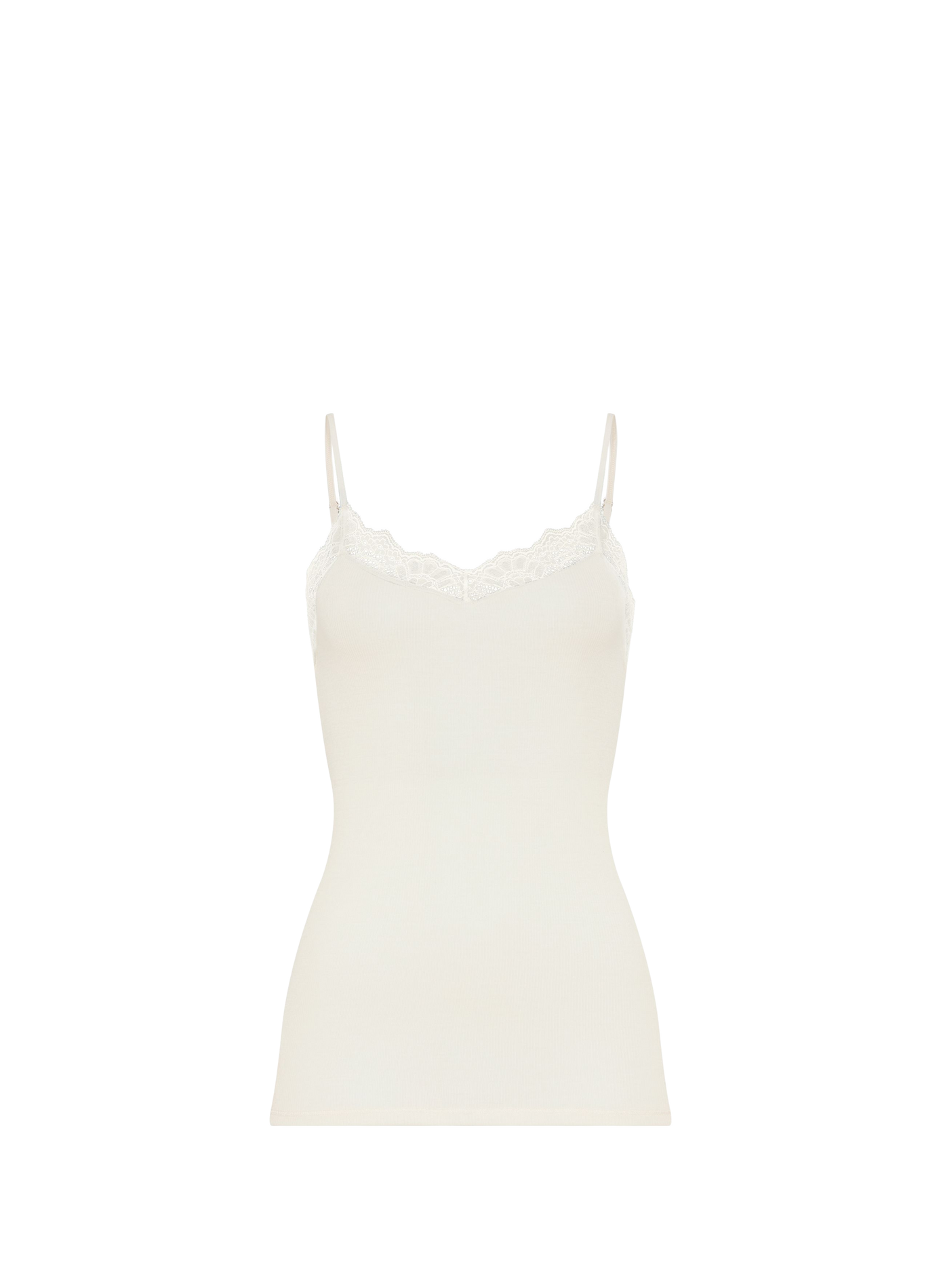 Wool and silk lace V-neck camisole HANRO White