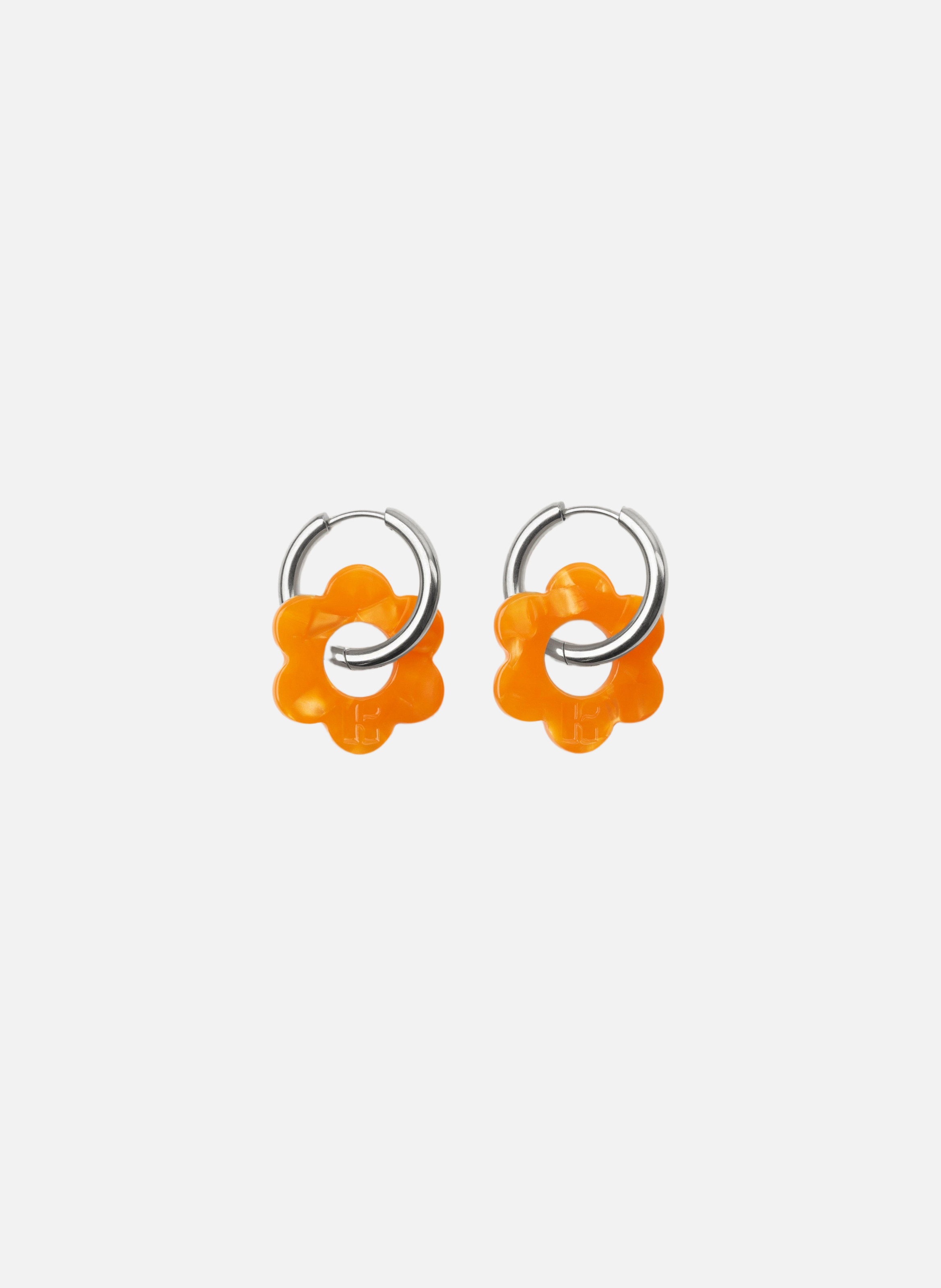 Boucles d'oreilles Baby Fleurette avec anneaux en acier inoxydable argenté  Clémentine