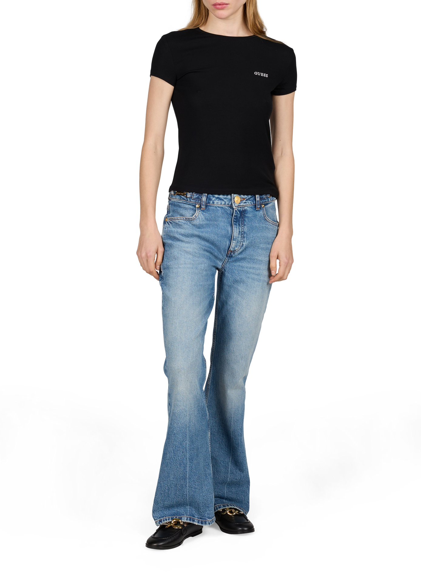 LOTUS plain crew-neck T-shirt GUESS Black