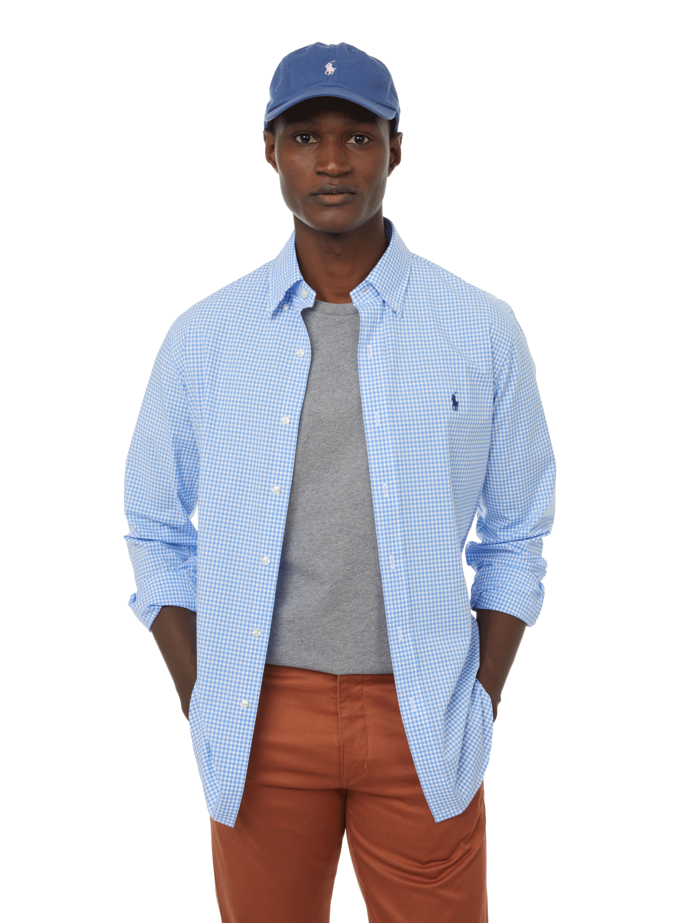 POLO RALPH LAUREN Chemise à carreaux en coton Bleu