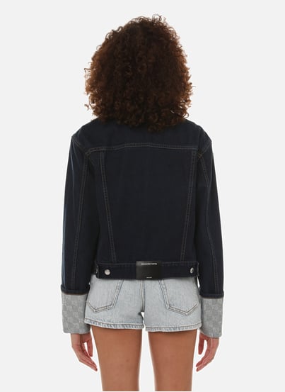 Veste jean à détail strass ALEXANDER WANG Veste jean à détail strass ALEXANDER WANG