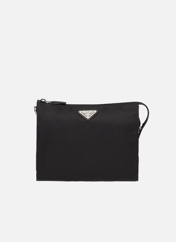 Nécessaire en re-nylon et cuir saffiano Noir by PRADA PRADA Nécessaire en re-nylon et cuir saffiano Noir