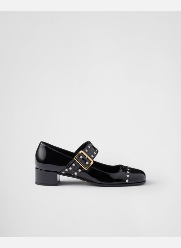 Babies en cuir verni Noir by PRADA PRADA Babies en cuir verni Noir