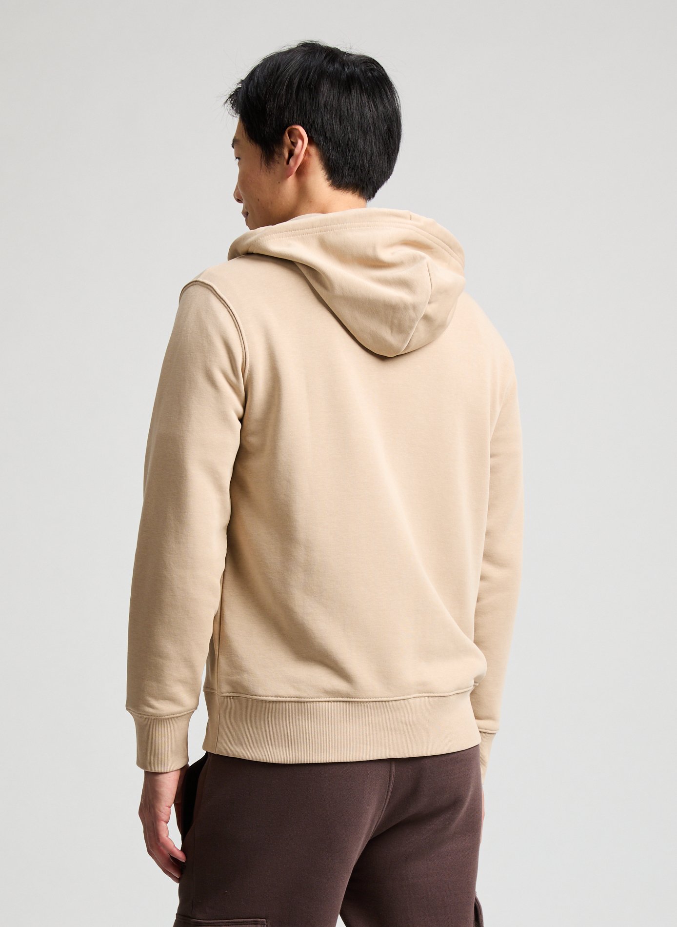 Hoodie zippé en coton  GANT Beige