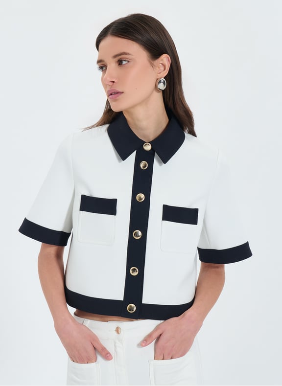 Veste ecru droite - vanilla Blanc by ZAPA ZAPA Veste ecru droite - vanilla Blanc