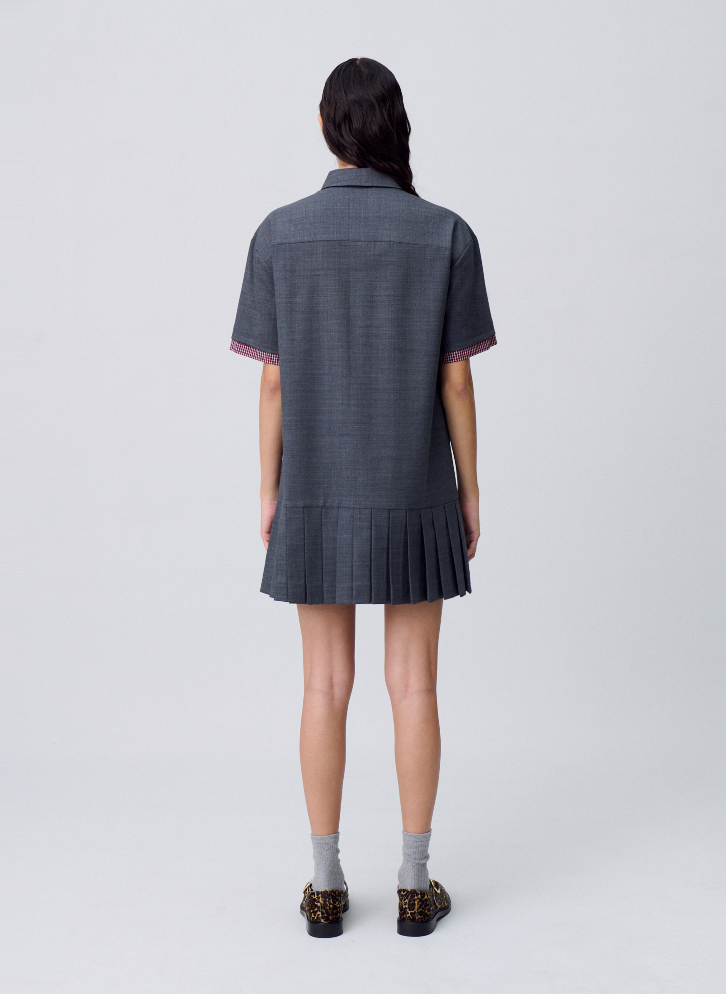 Robe courte en laine mélangéz CLAUDIE PIERLOT Gris