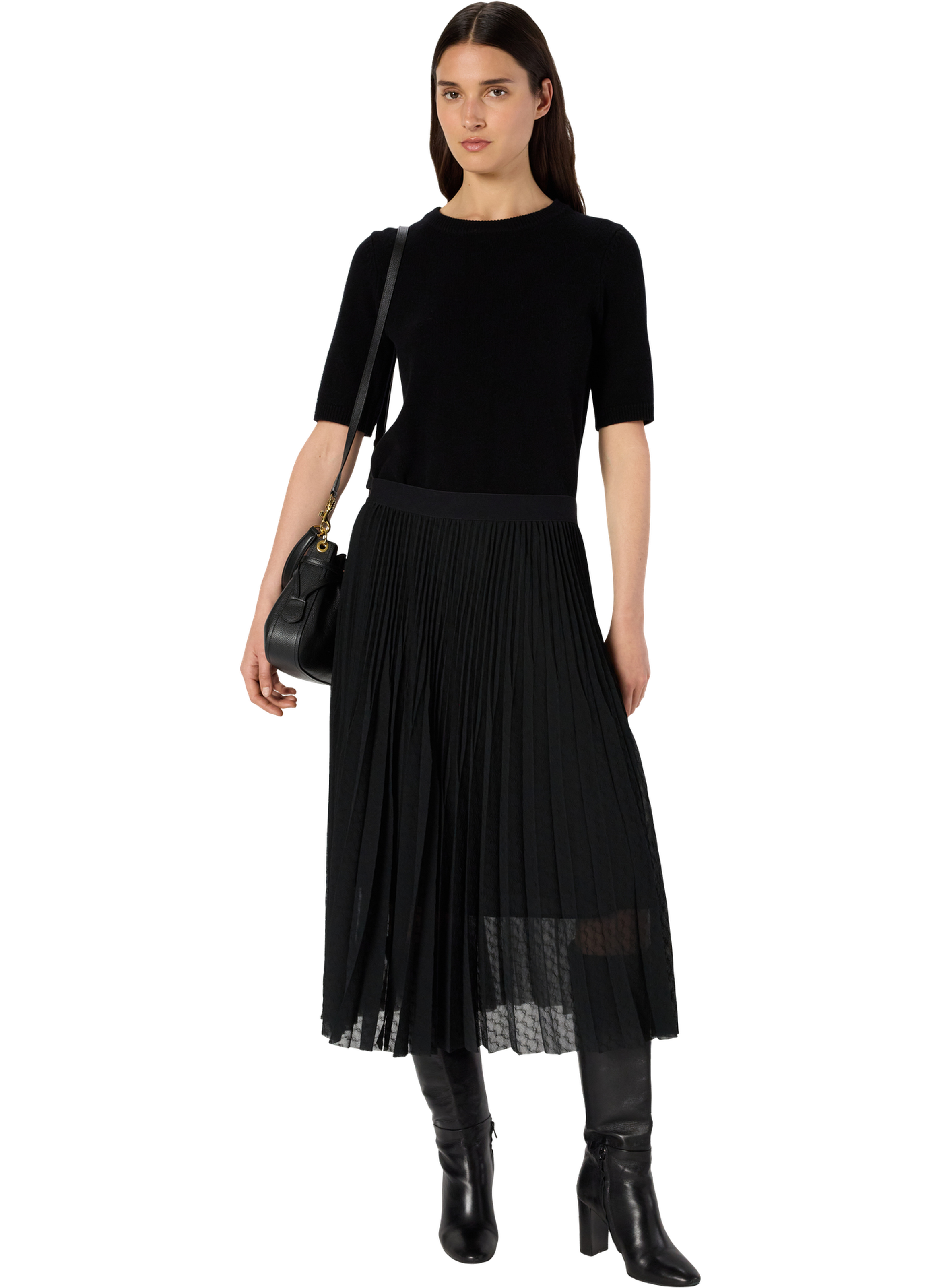 Jupe plissée en jacquard - bilal GERARD DAREL Noir