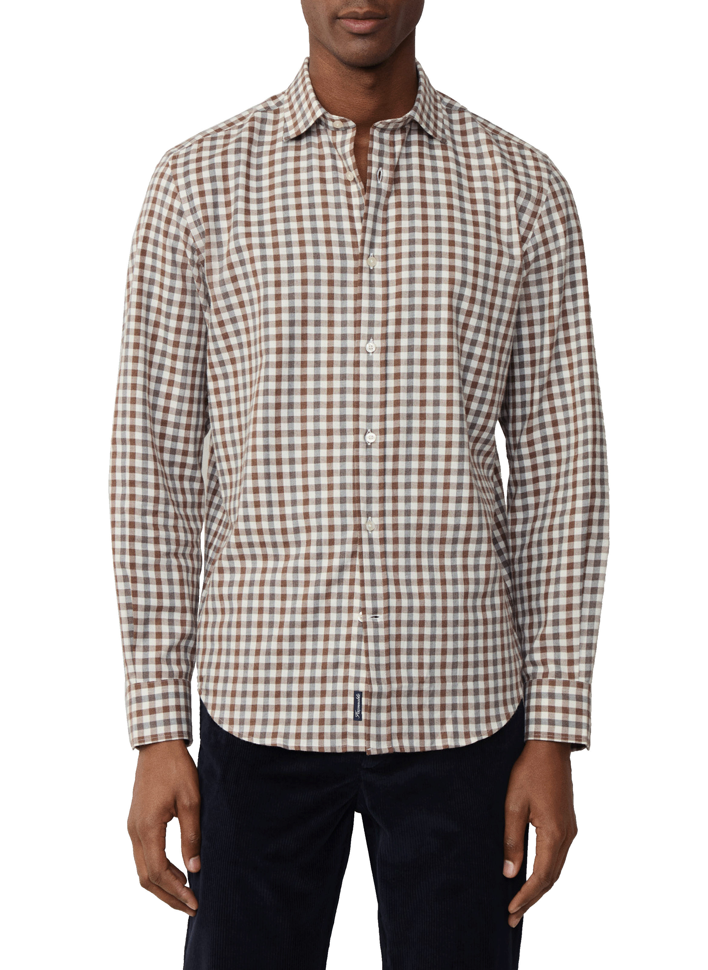 FACONNABLE Check cotton Shirt Brown