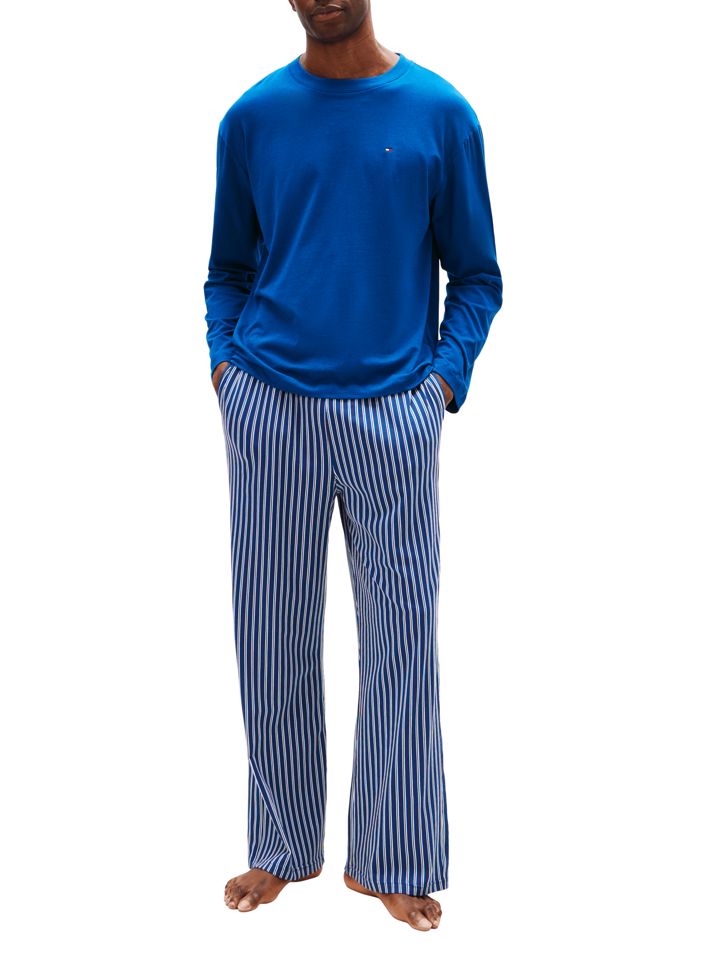 Ensemble de pyjama en coton mélangé TOMMY HILFIGER Bleu