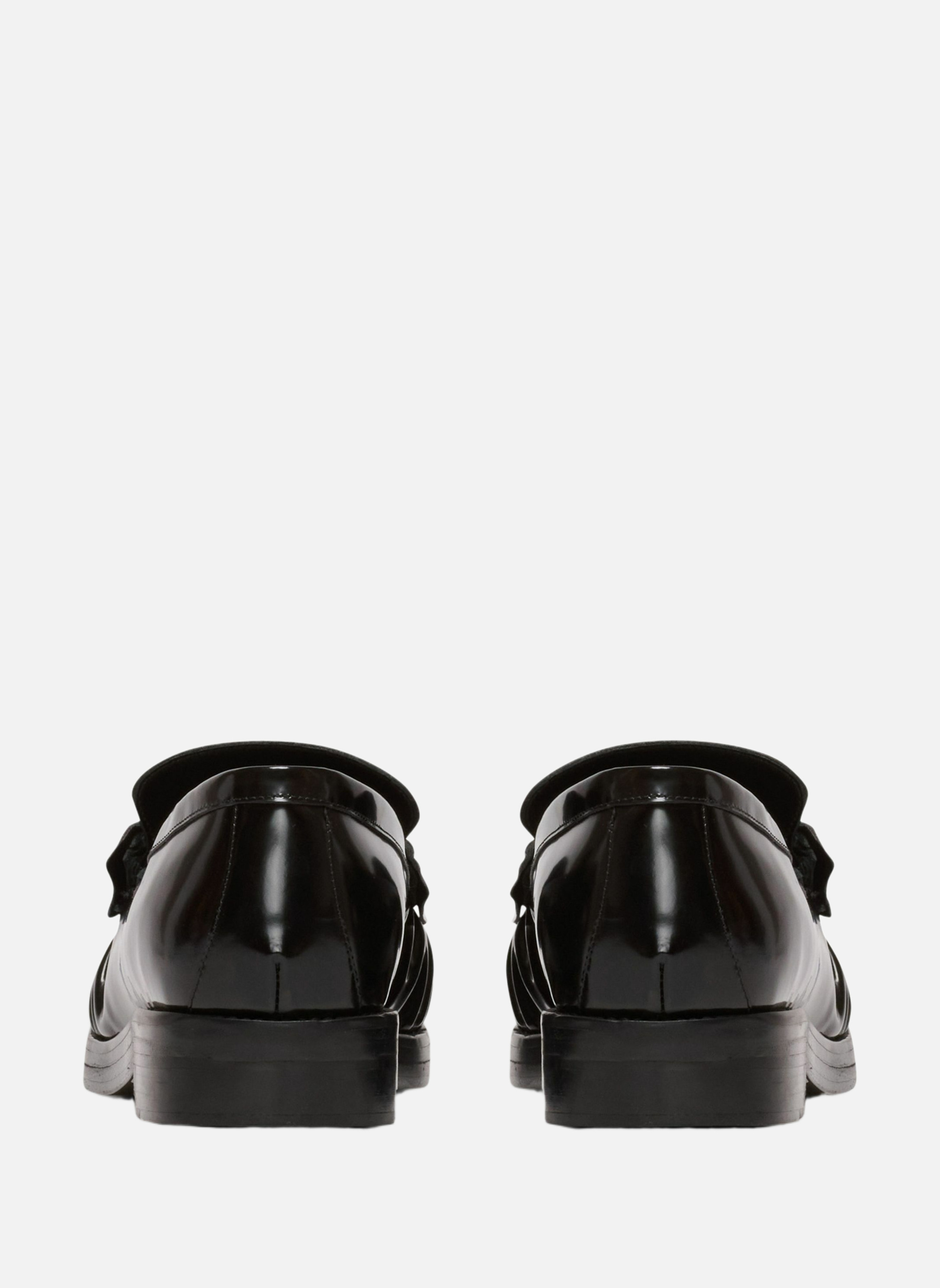 Mocassins sync en cuir glacé BALMAIN Noir