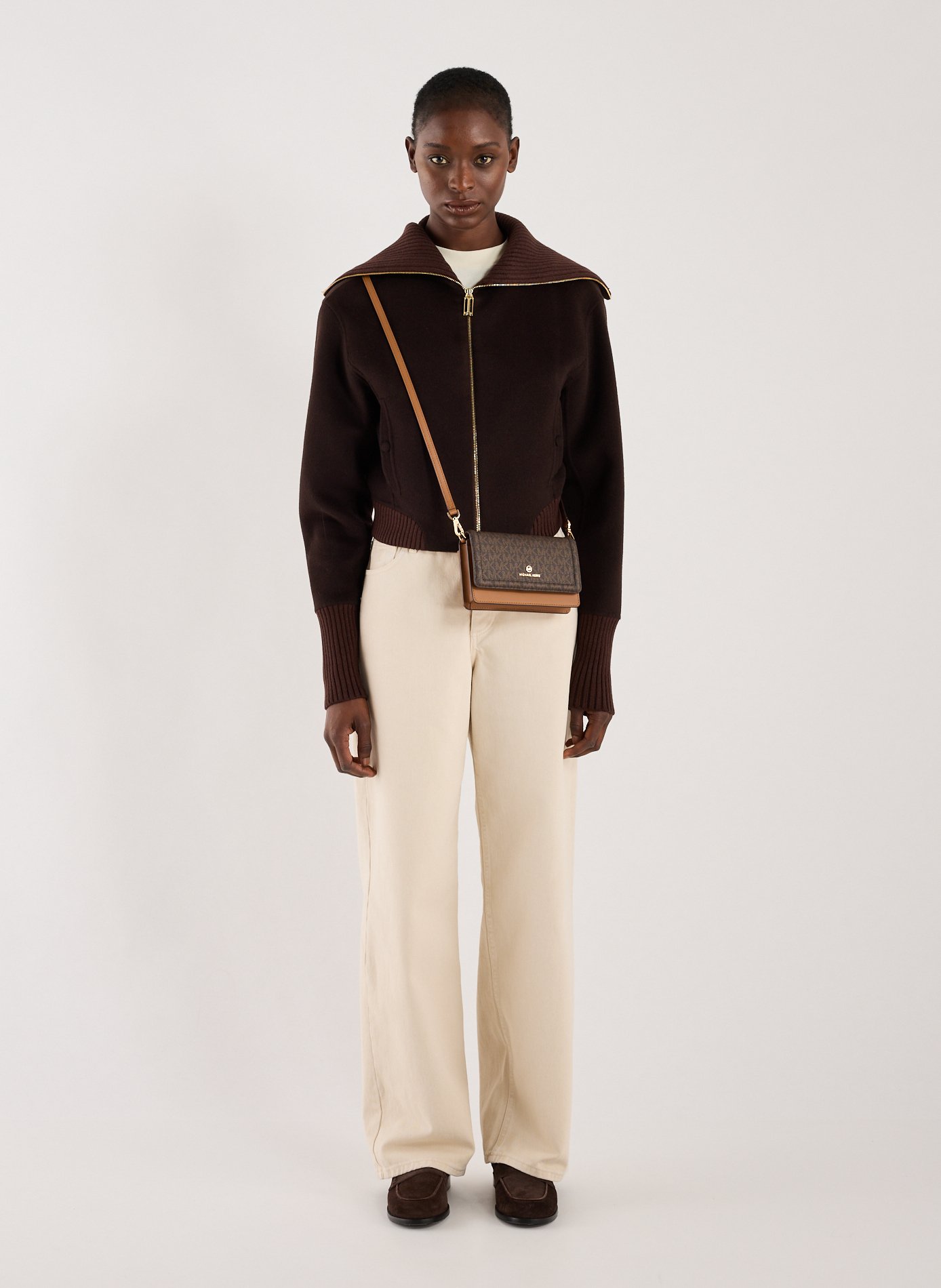 Sac à bandoulière Jet set charm  MICHAEL KORS Marron