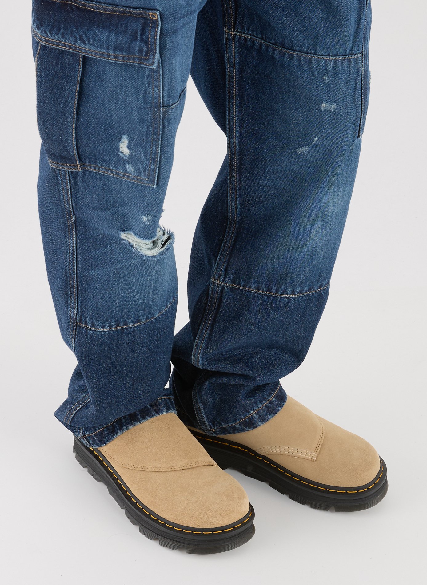 Calfskin Leather Mules DR. MARTENS Beige