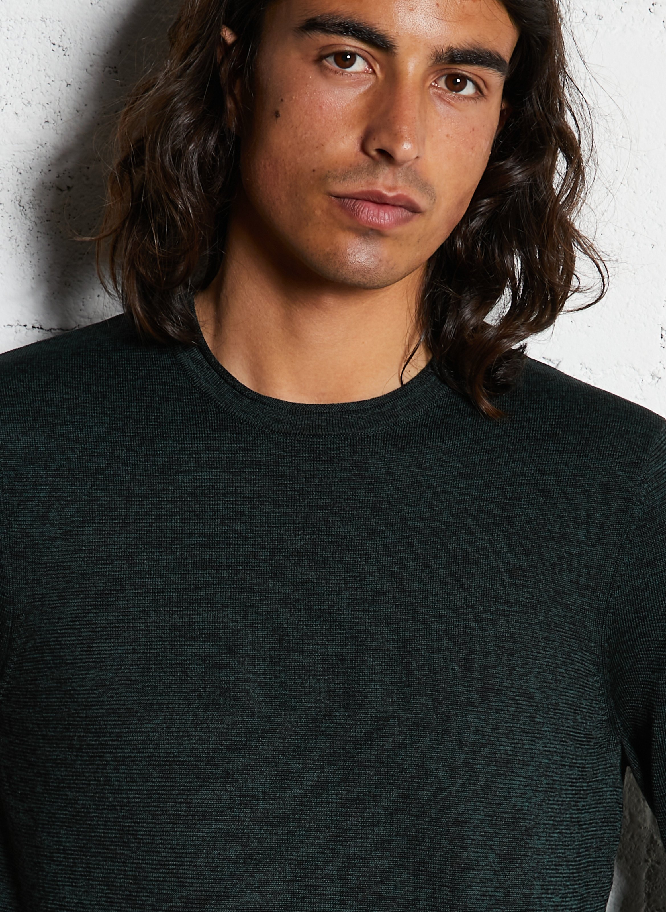 Pull droit en maille Vert