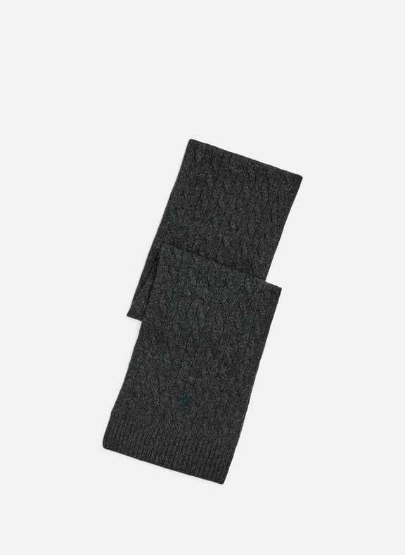Scarf with a plain and checked appearance Grey by POLO RALPH LAUREN POLO RALPH LAUREN Scarf with a plain and checked appearance Grey