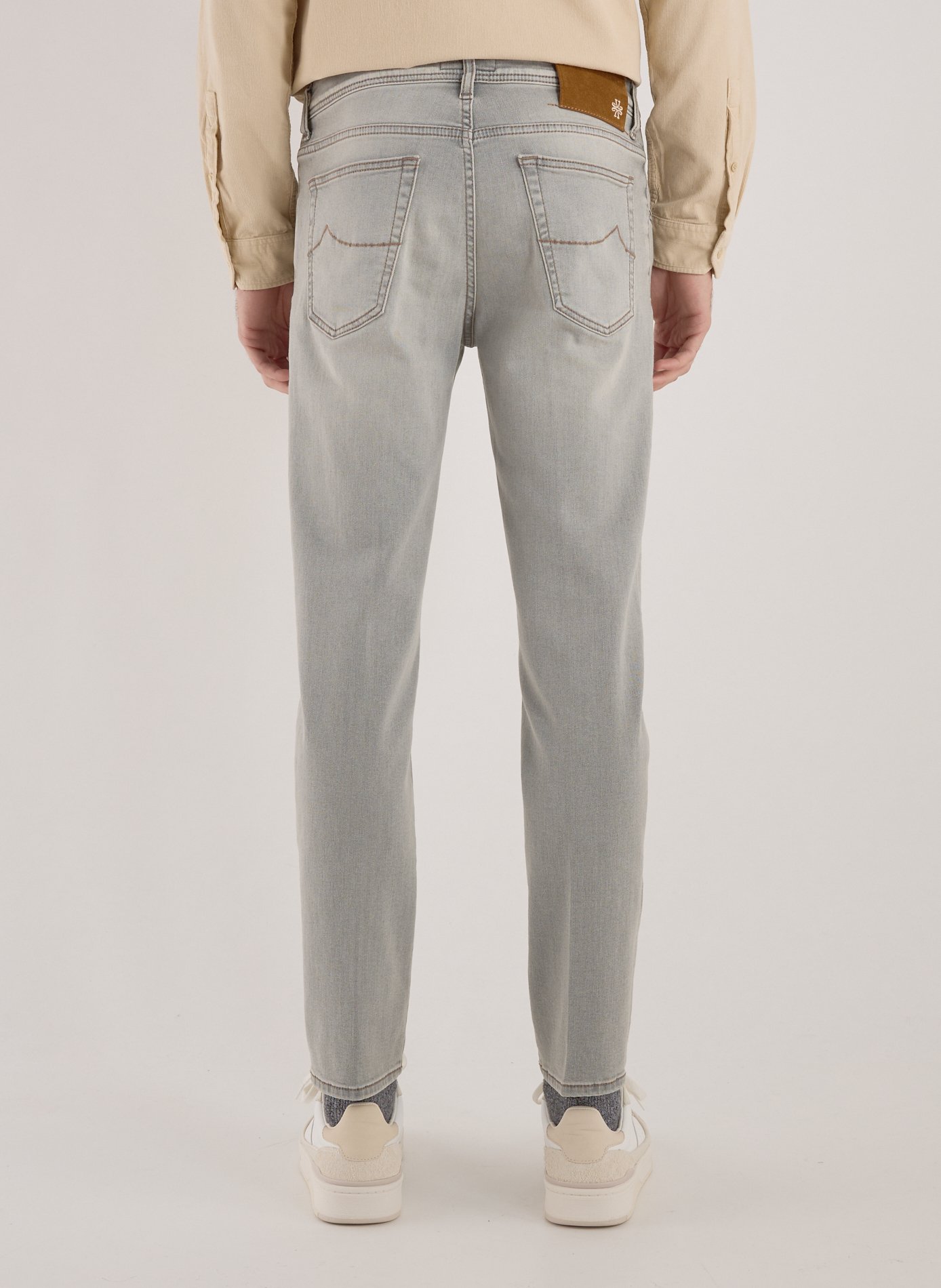 Cotton-blend slim-fit jeans JACOB COHEN Grey