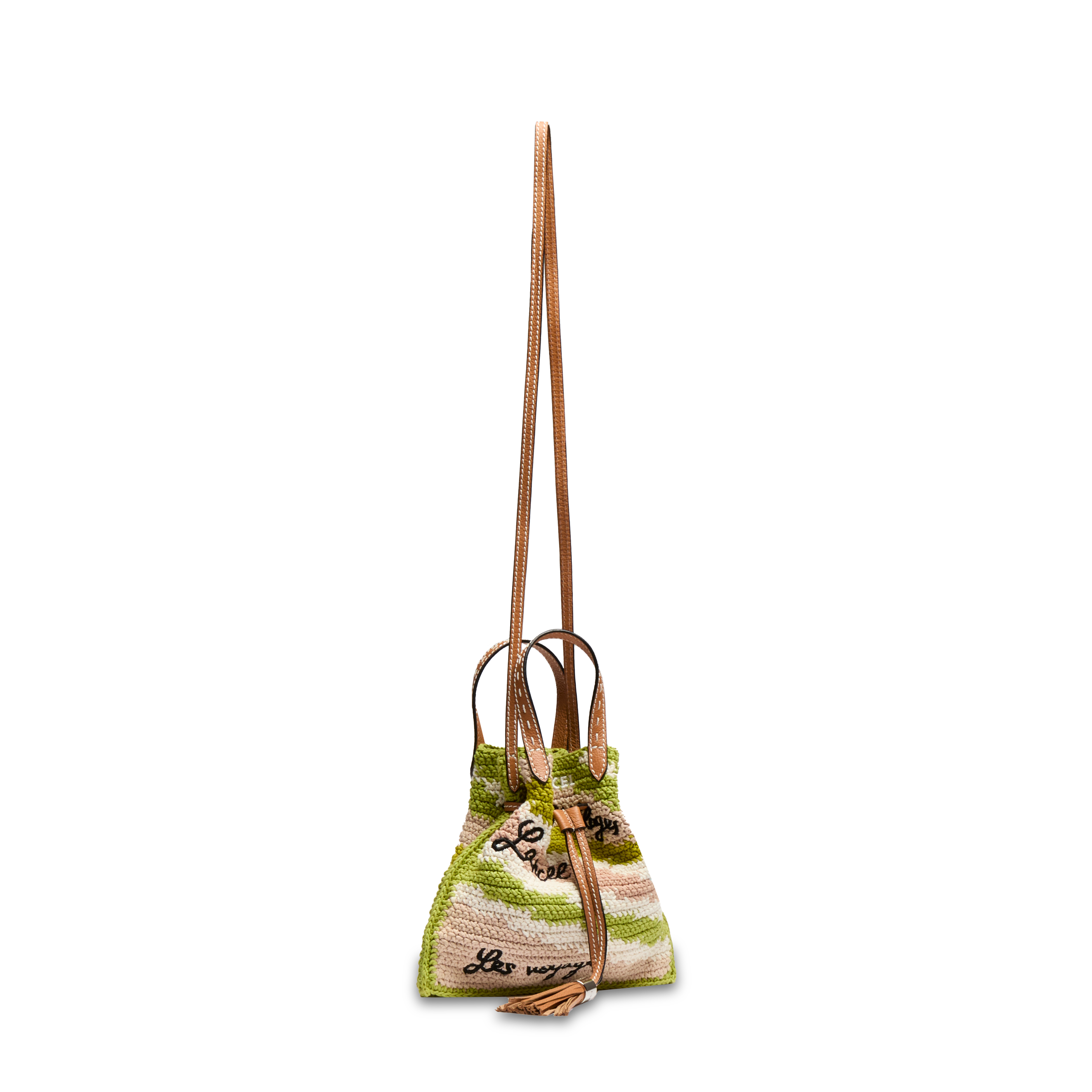 Sac seau s double porté summer mania de lancel en coton LANCEL Vert