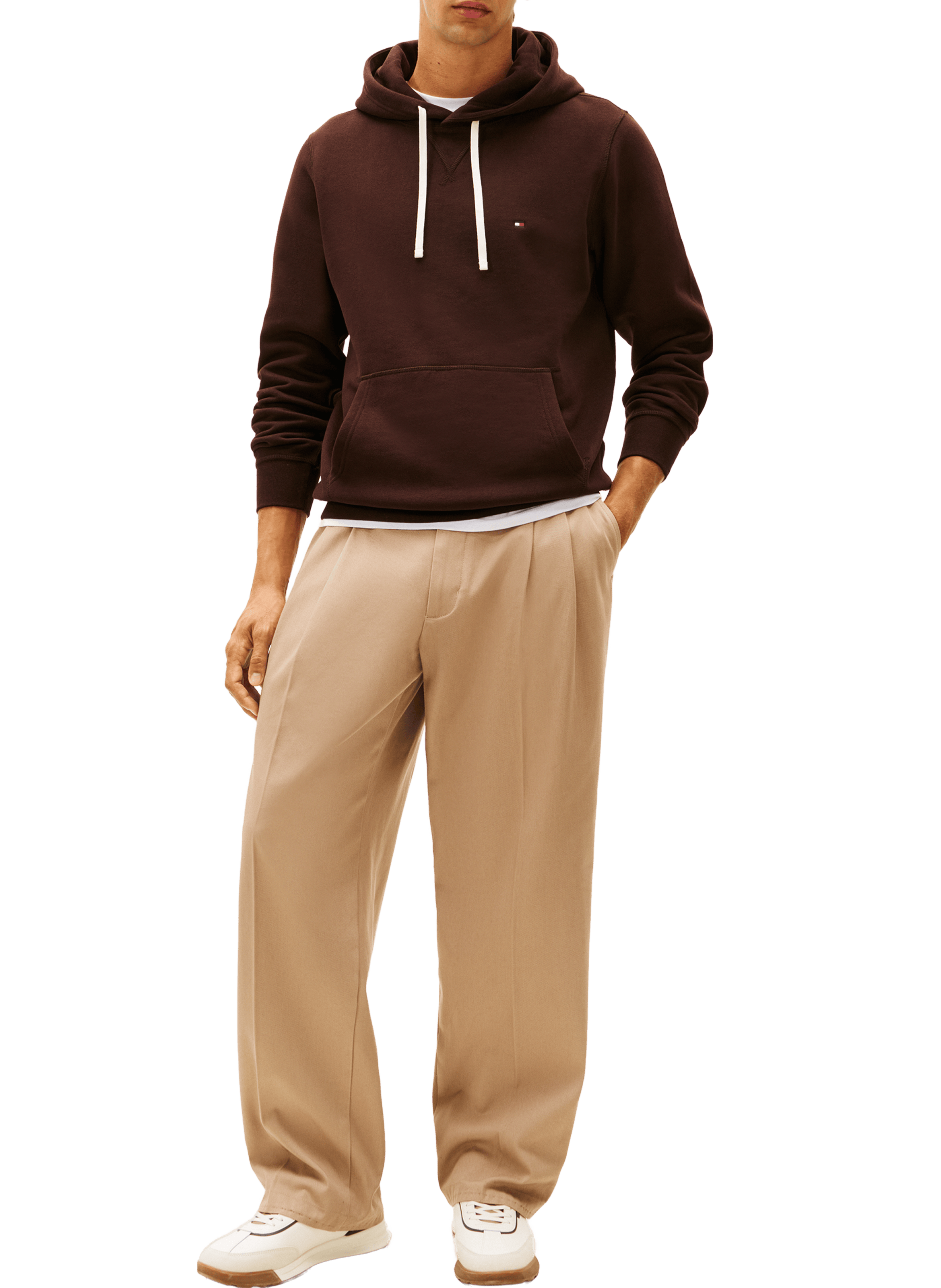 Fleece hoodie TOMMY HILFIGER Brown