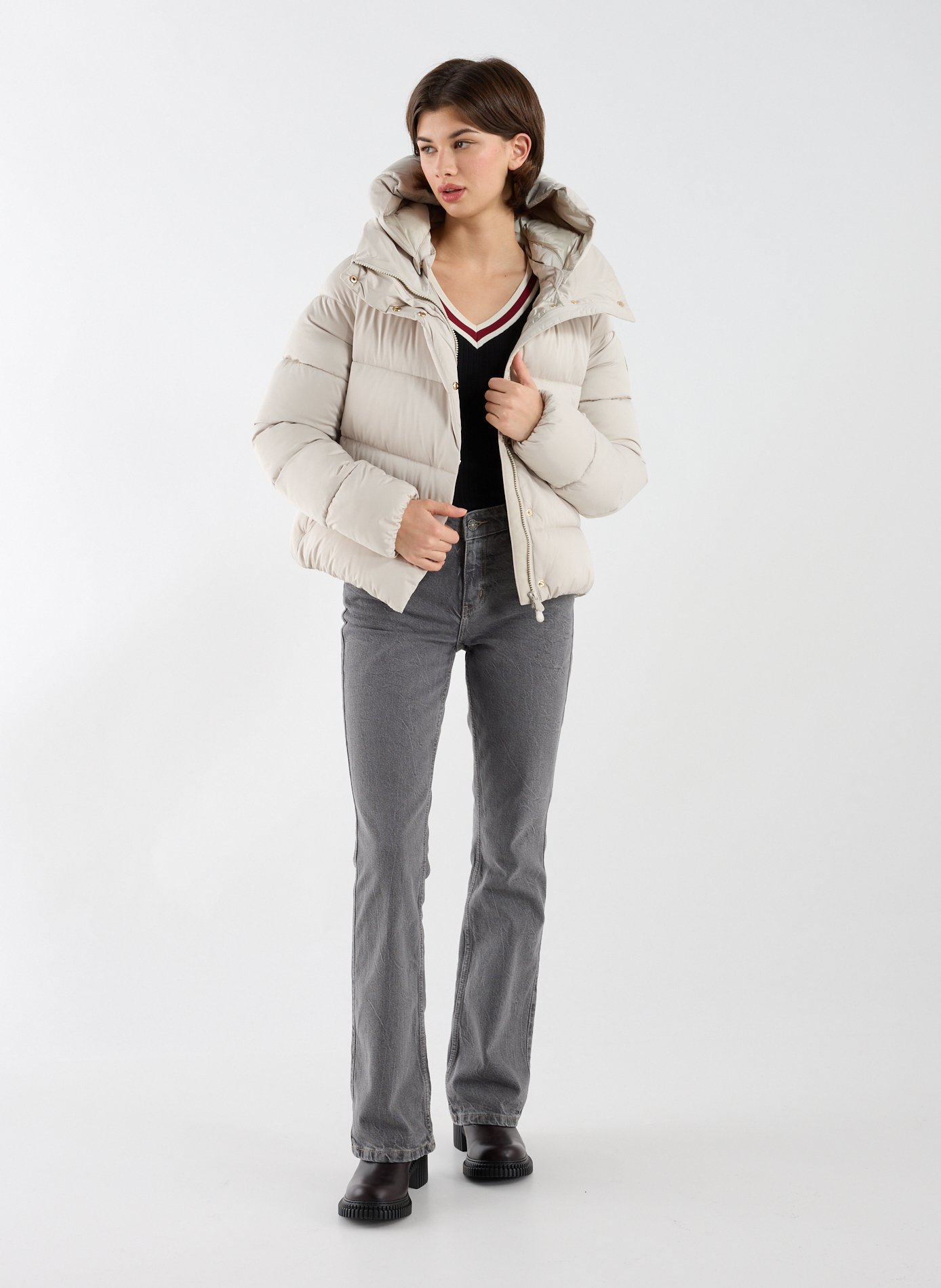 Quilted jacket with removable hood SAVE THE DUCK Beige