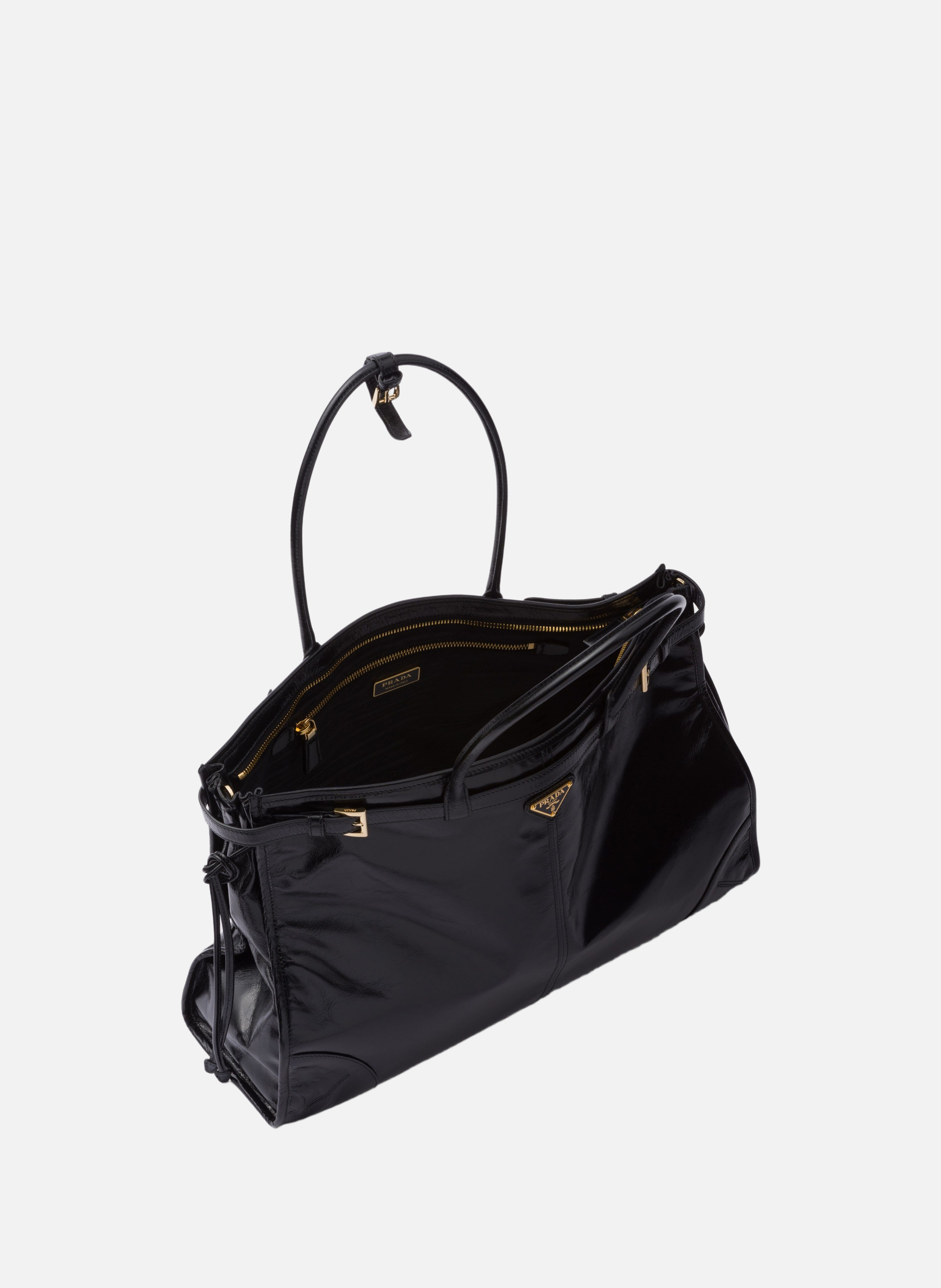 Très grand sac à main prada bonnie en cuir PRADA Noir