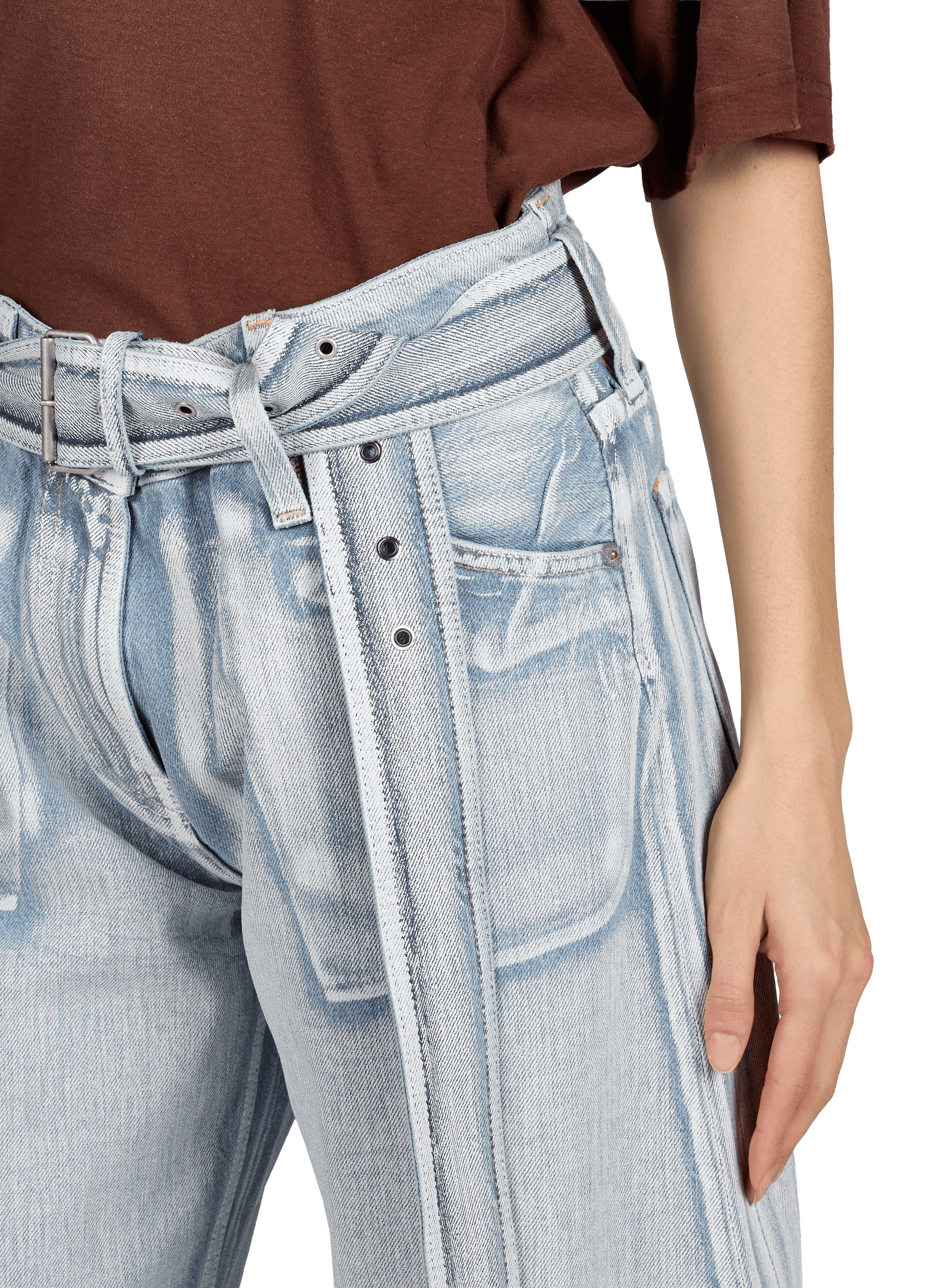 Jeans délavé en coton organique ACNE STUDIOS Multicolore