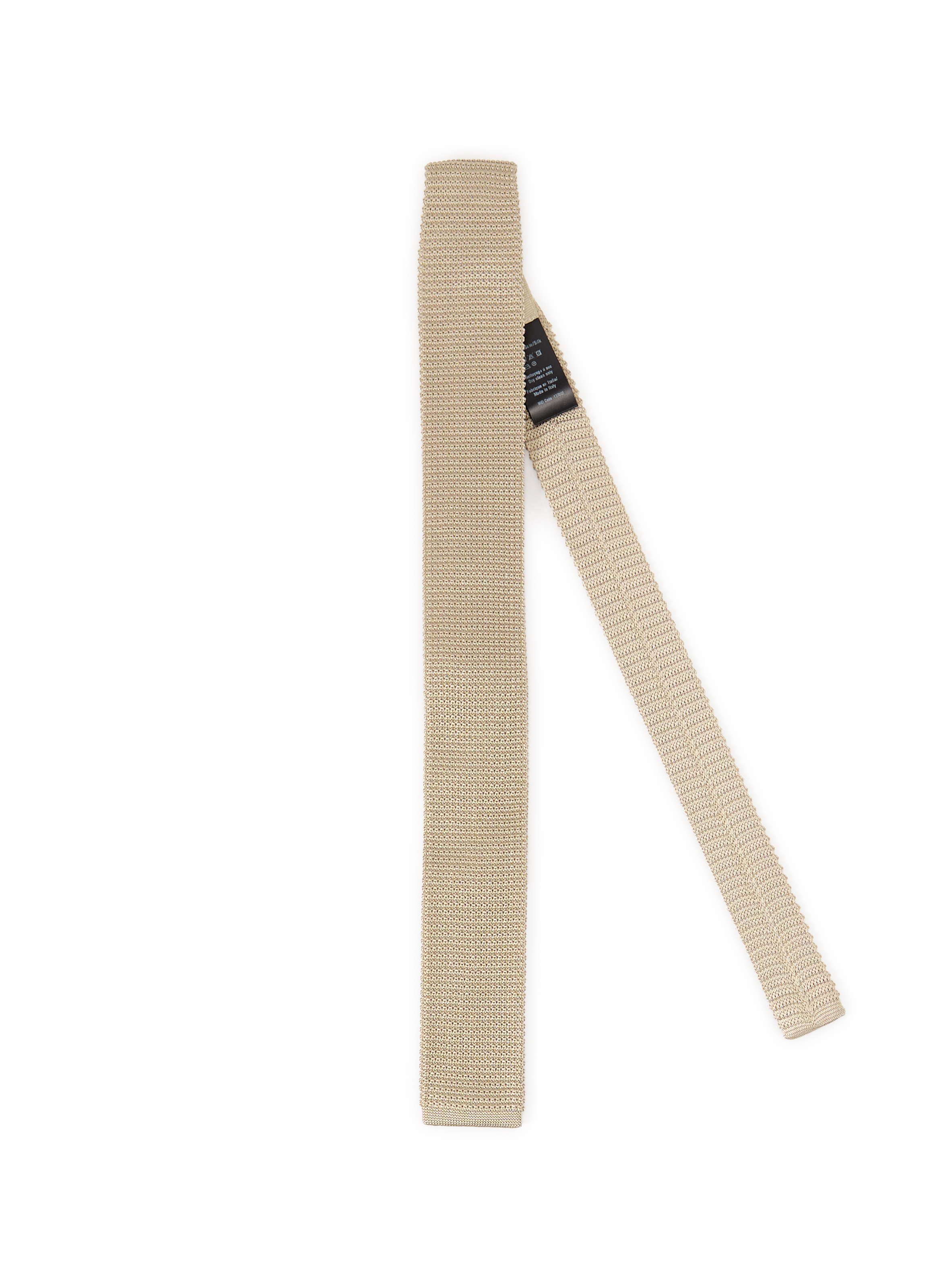 Cravate droite tricotée en soie AU PRINTEMPS PARIS Beige