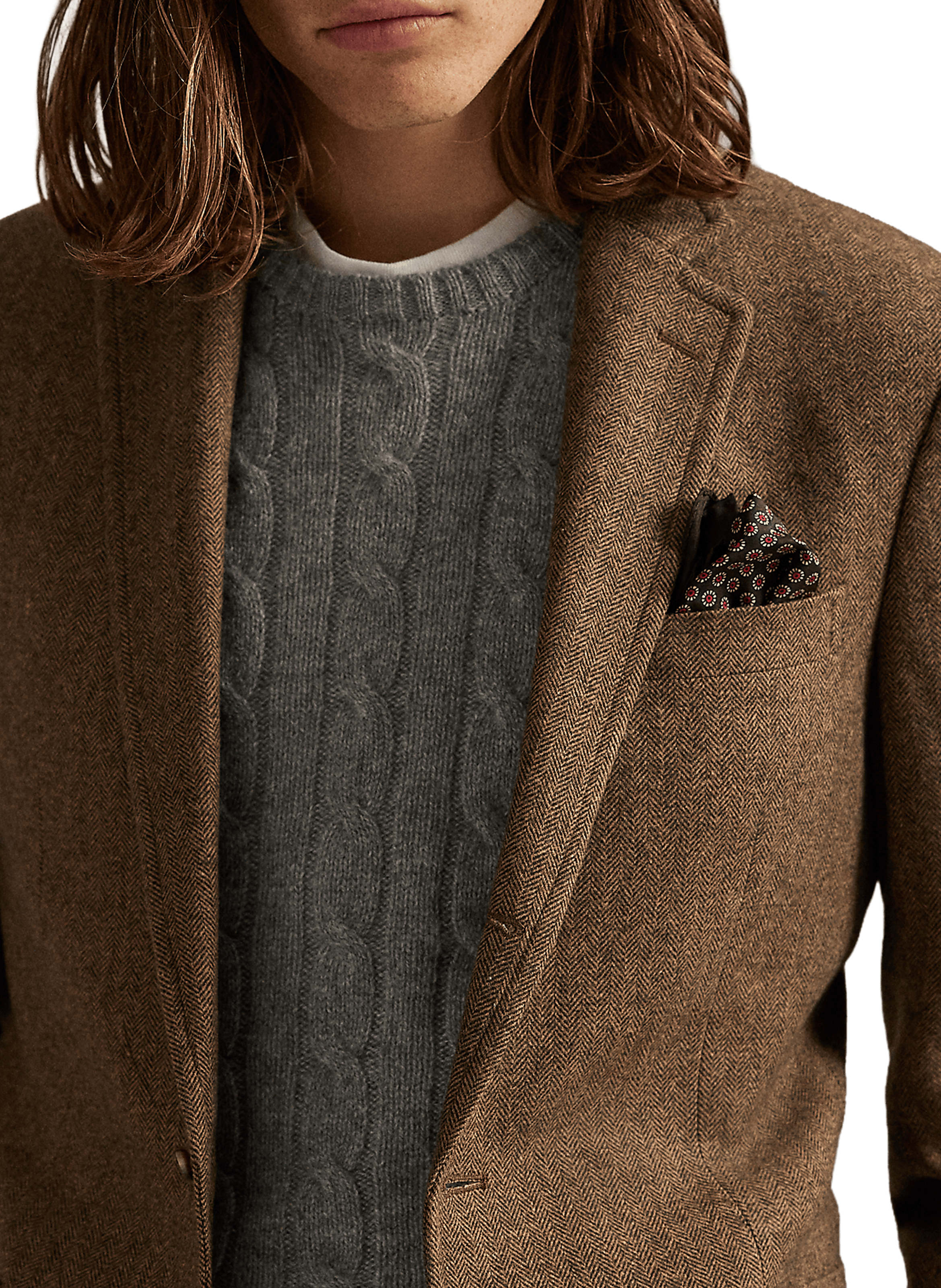 Straight wool blend blazer POLO RALPH LAUREN Multicolour