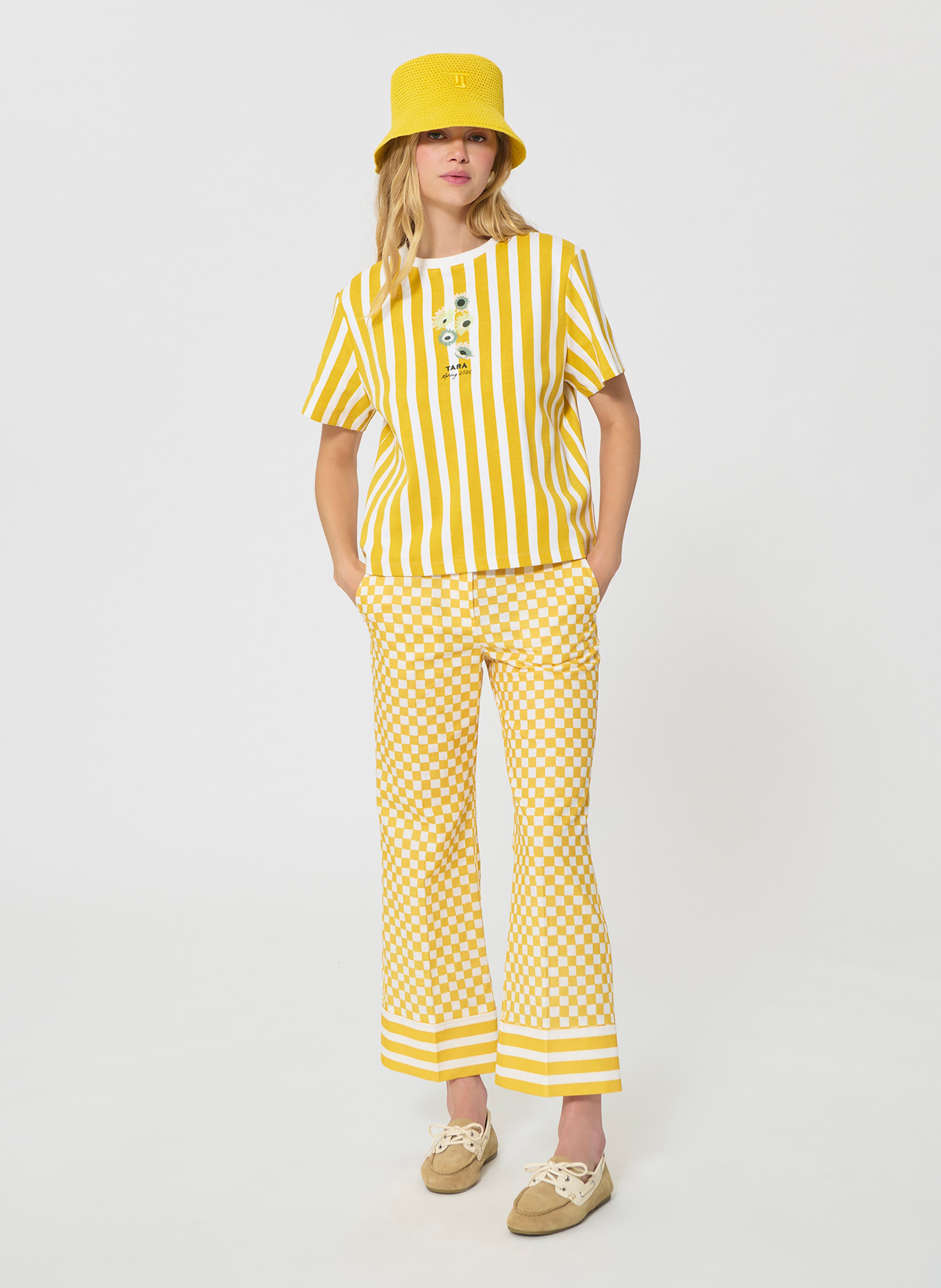 T-shirt tarastripe TARA JARMON Jaune