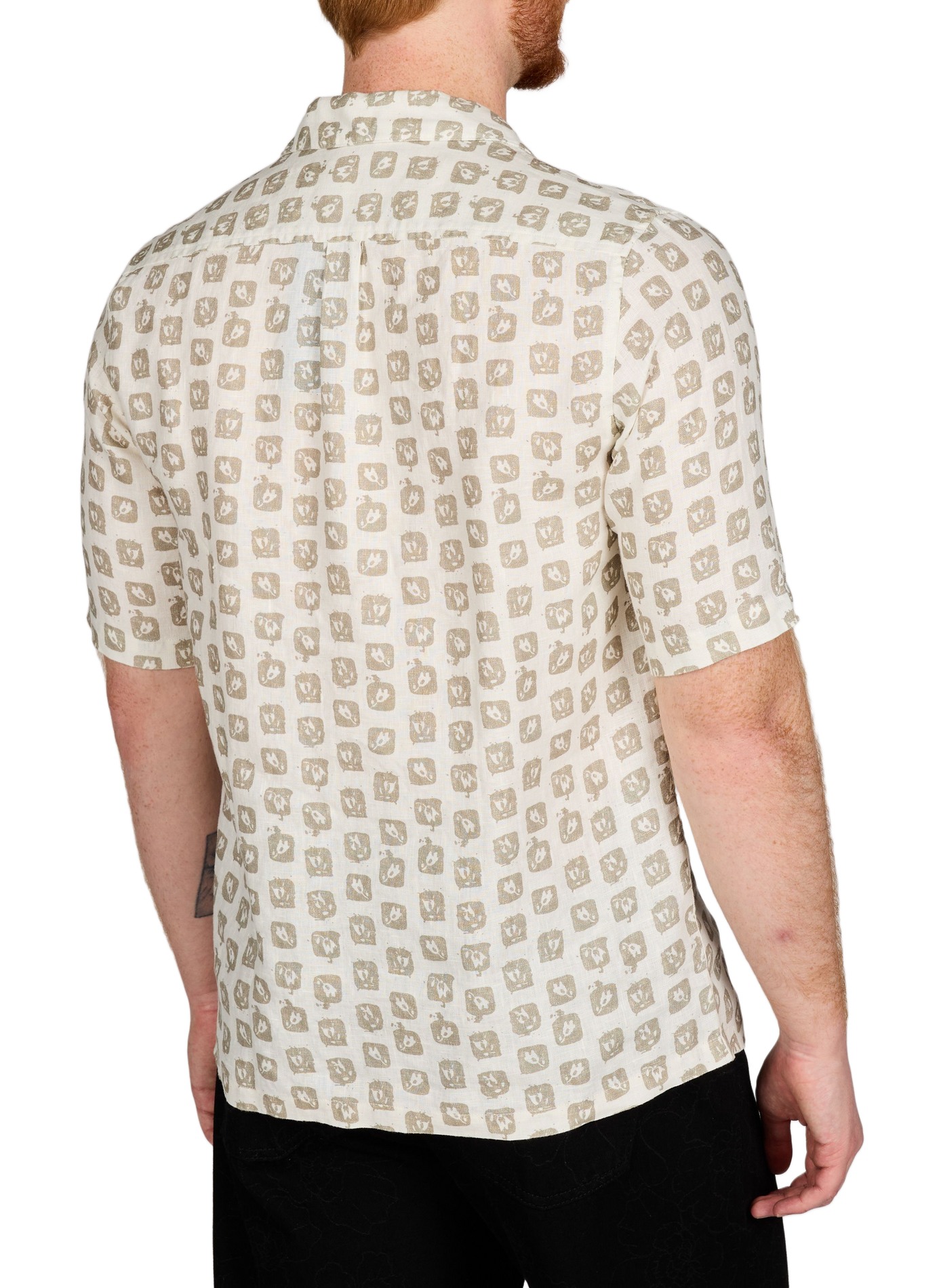 Short-sleeved printed linen shirt SAMSOE SAMSOE Multicolour