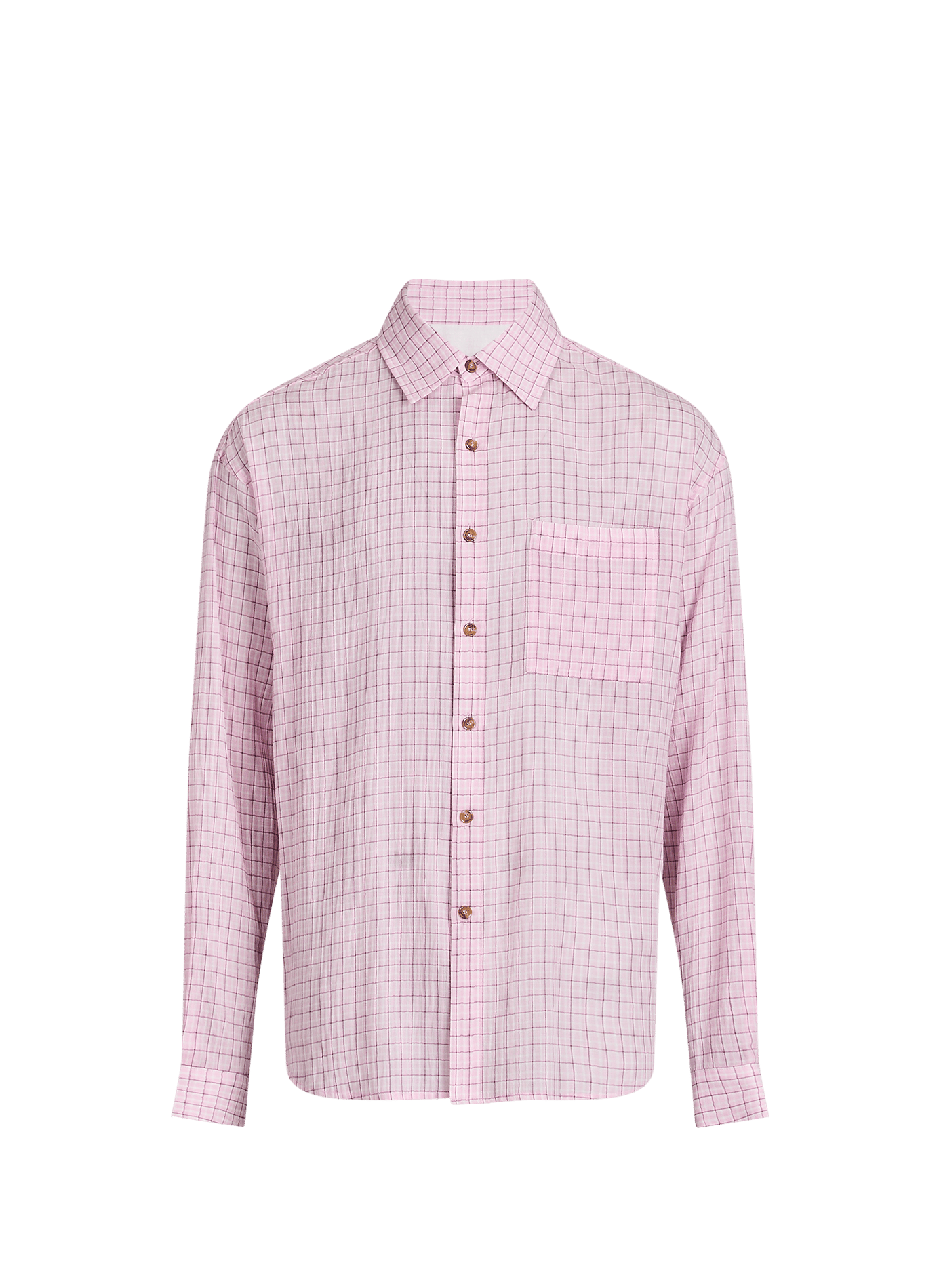 Oversized checkered button-up shirt MERELY MADE Pink