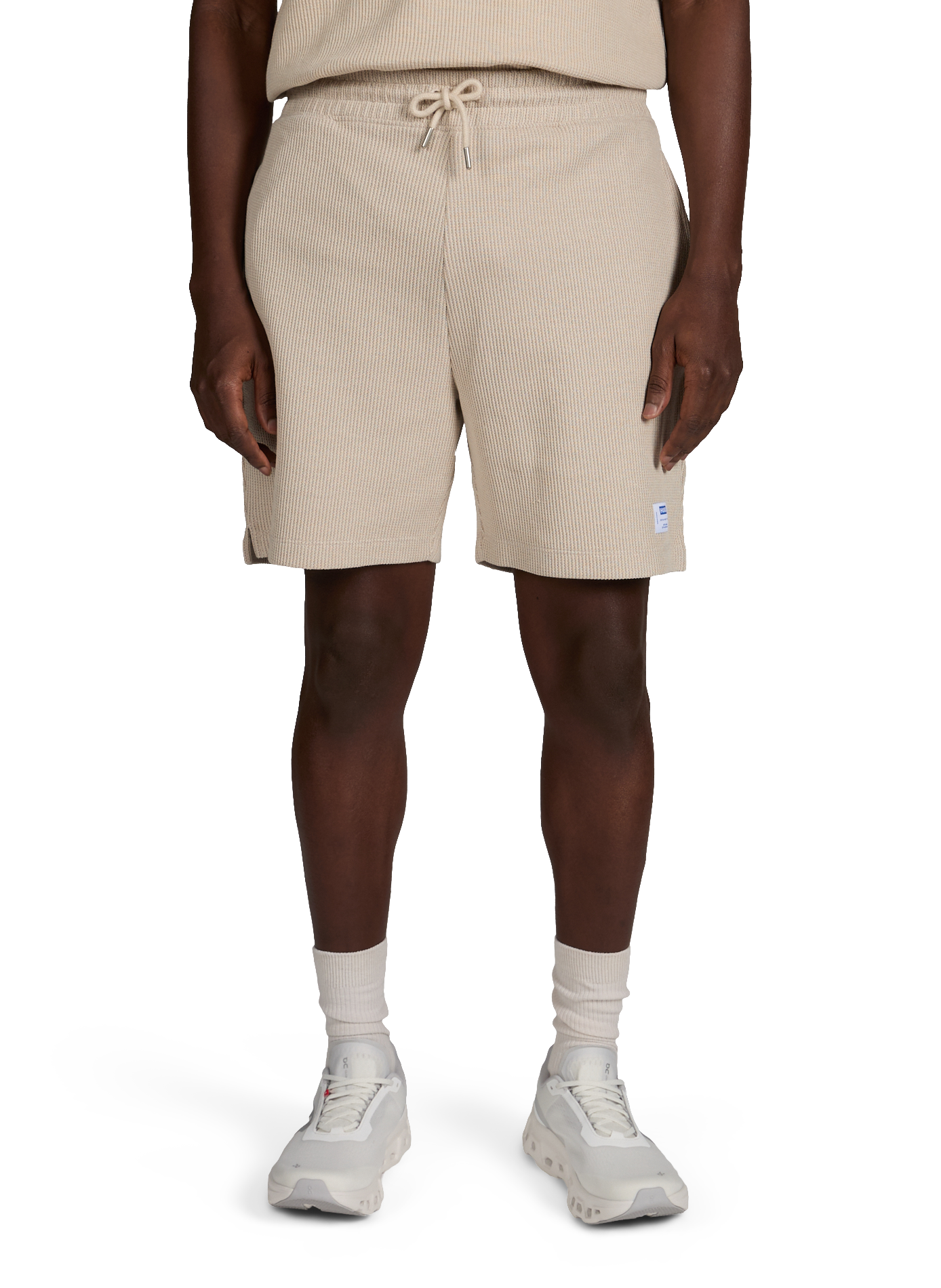 Short ample en coton mélangé gaufré HUGO BLUE Beige