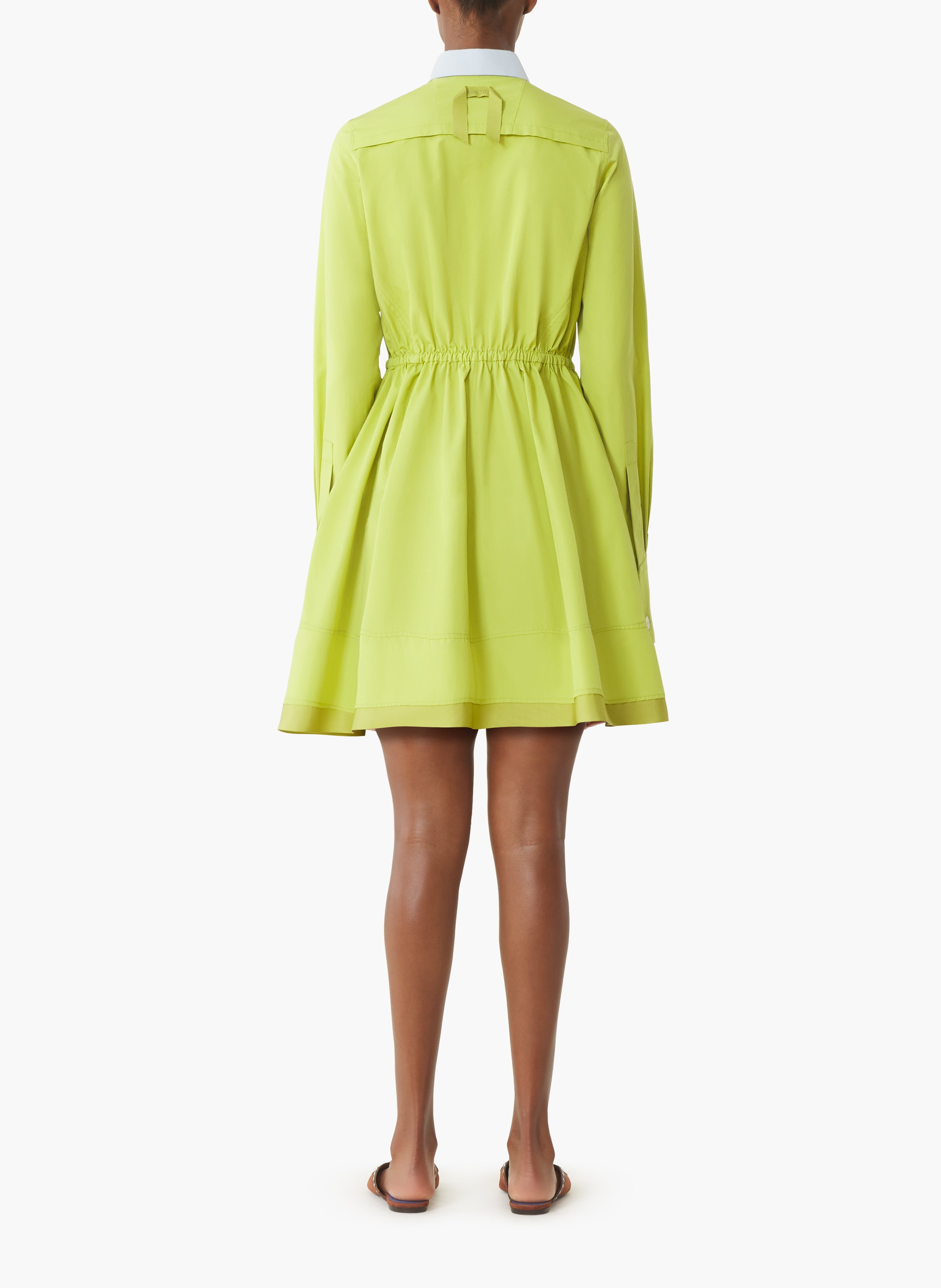 Robe chemise courte en popeline de coton LANVIN Vert