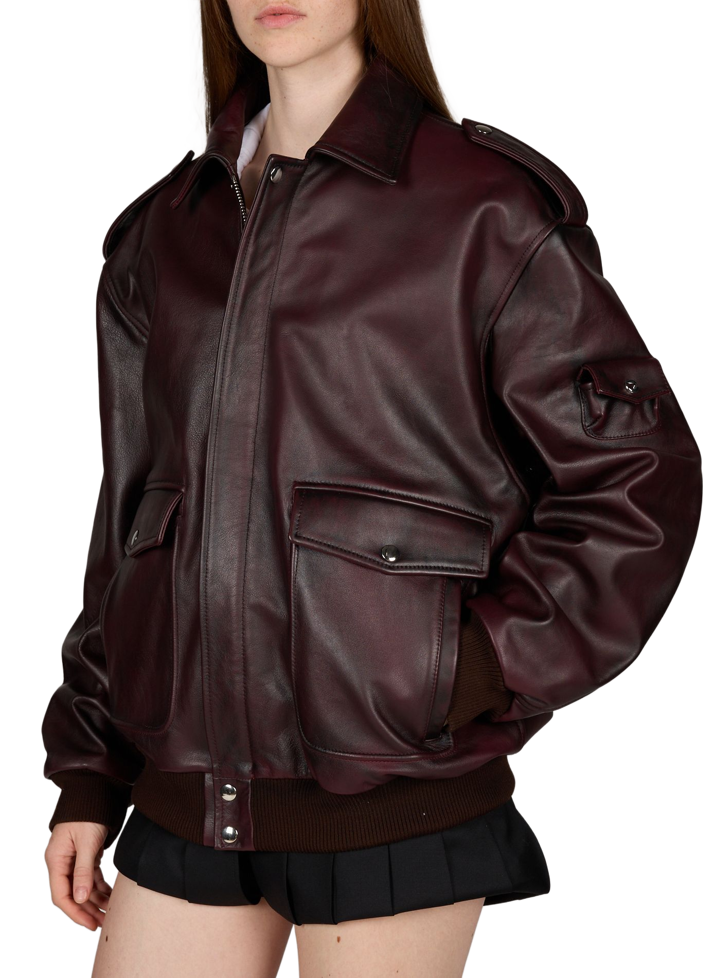 Veste oversize en cuir  COPERNI Rouge