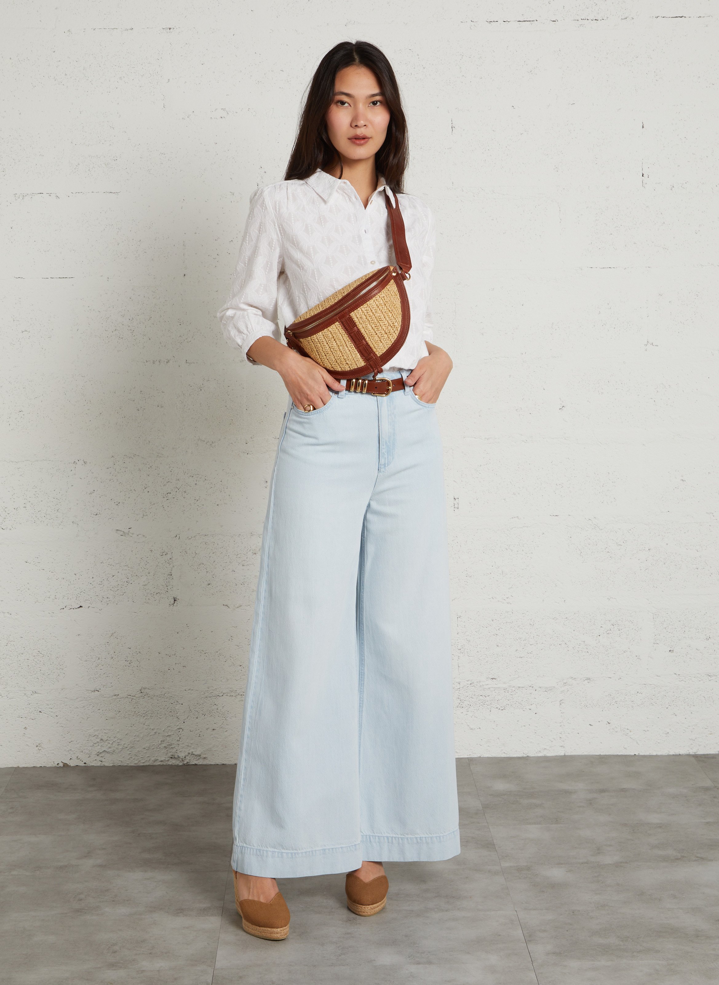 Sac banane en raphia lucien MAISON 123 Blanc