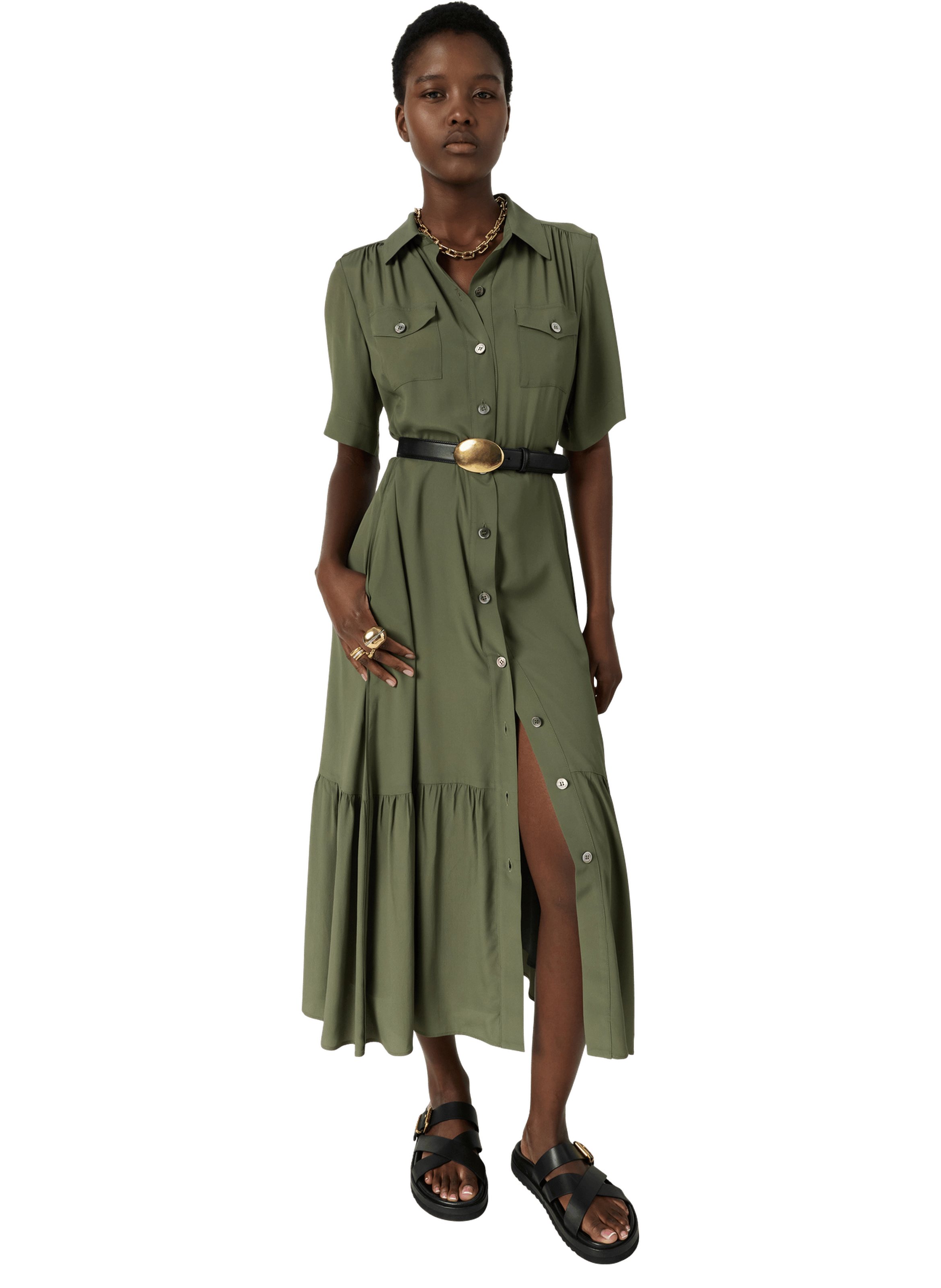 Robe chemise longue - raina GERARD DAREL Kaki