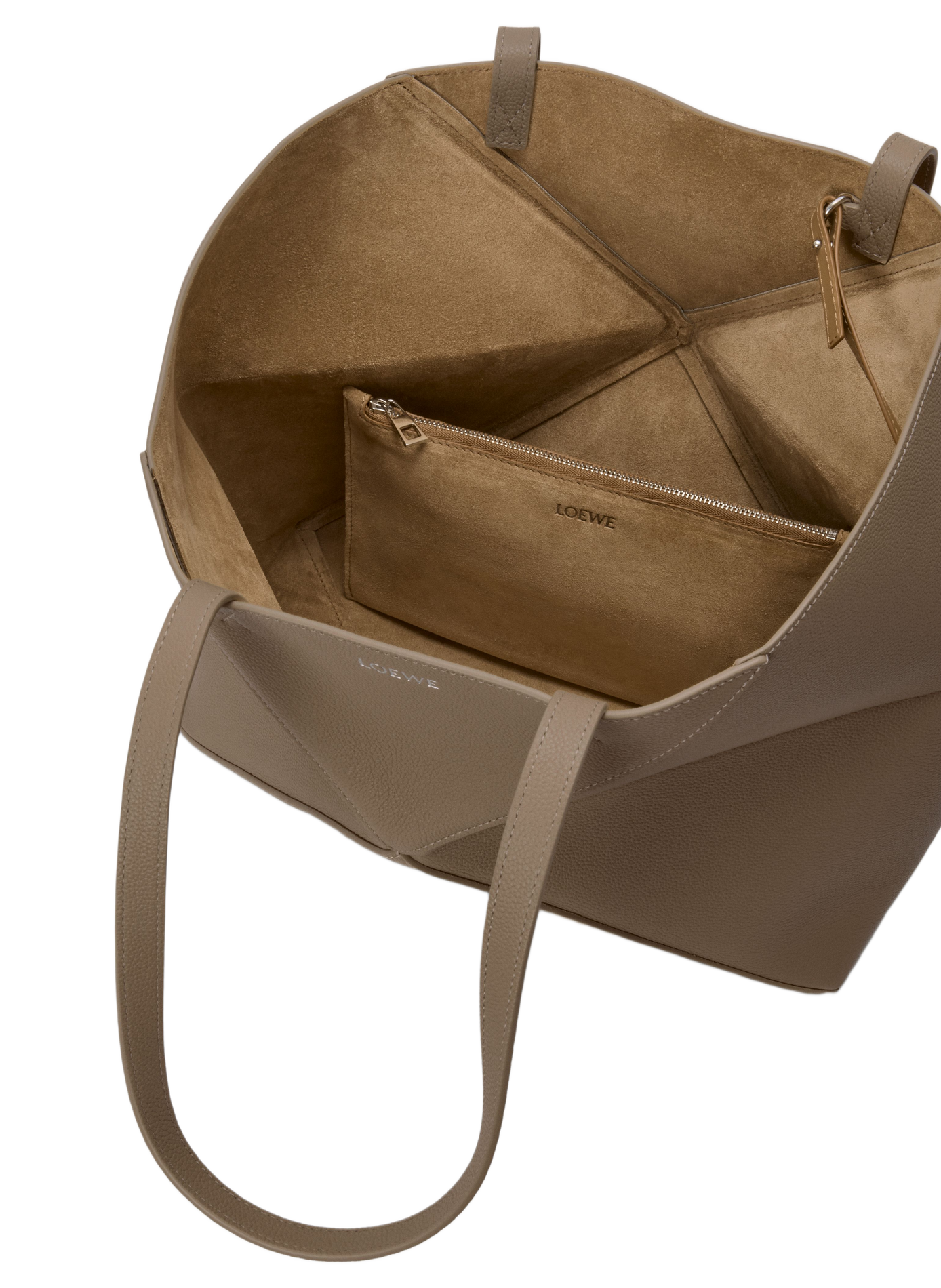 Bolso Puzzle Fold mediano horizontal de cuero de becerro granulado suave LOEWE Beige