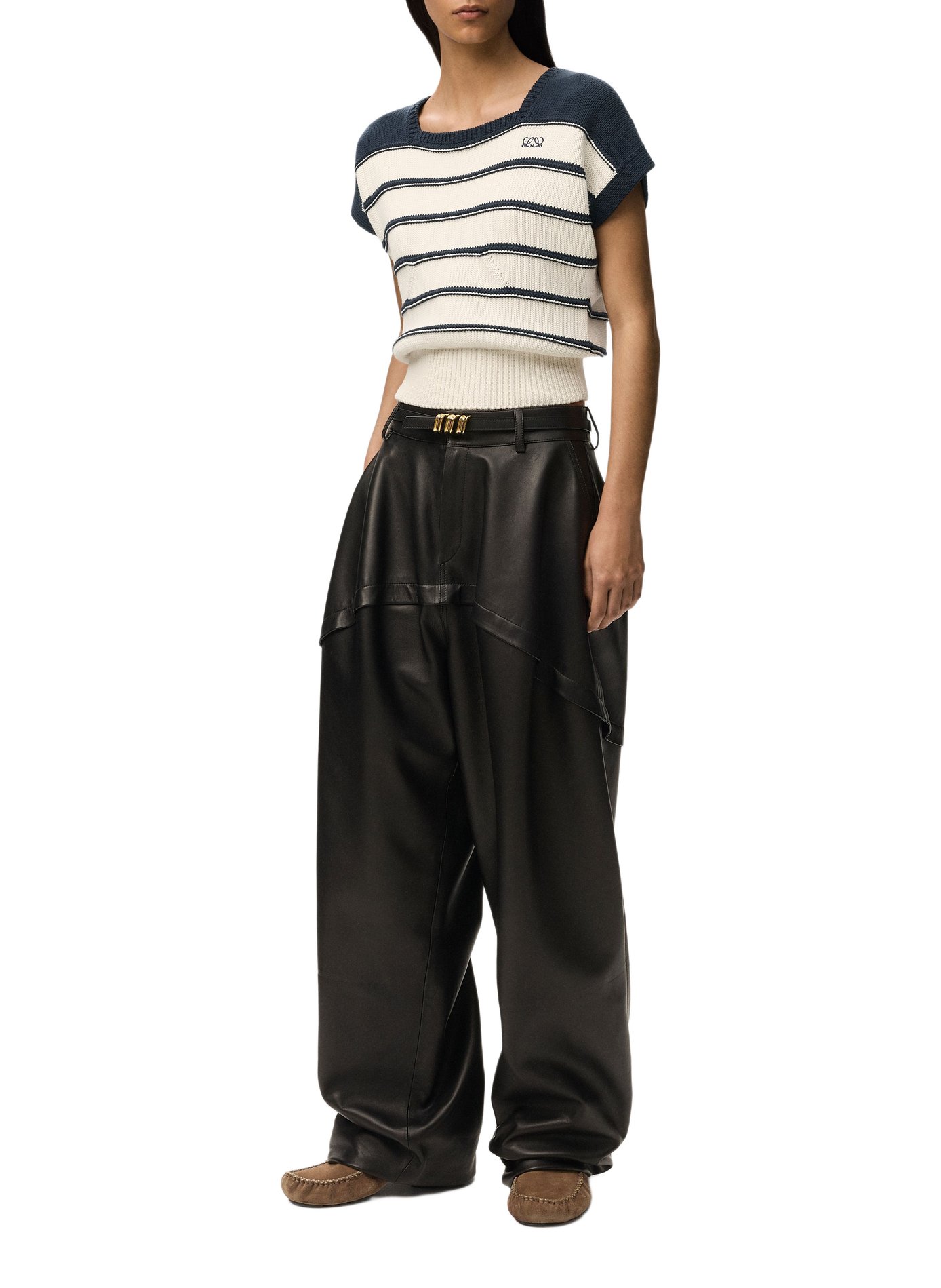 Pull sans manches en coton et laine LOEWE Blanc