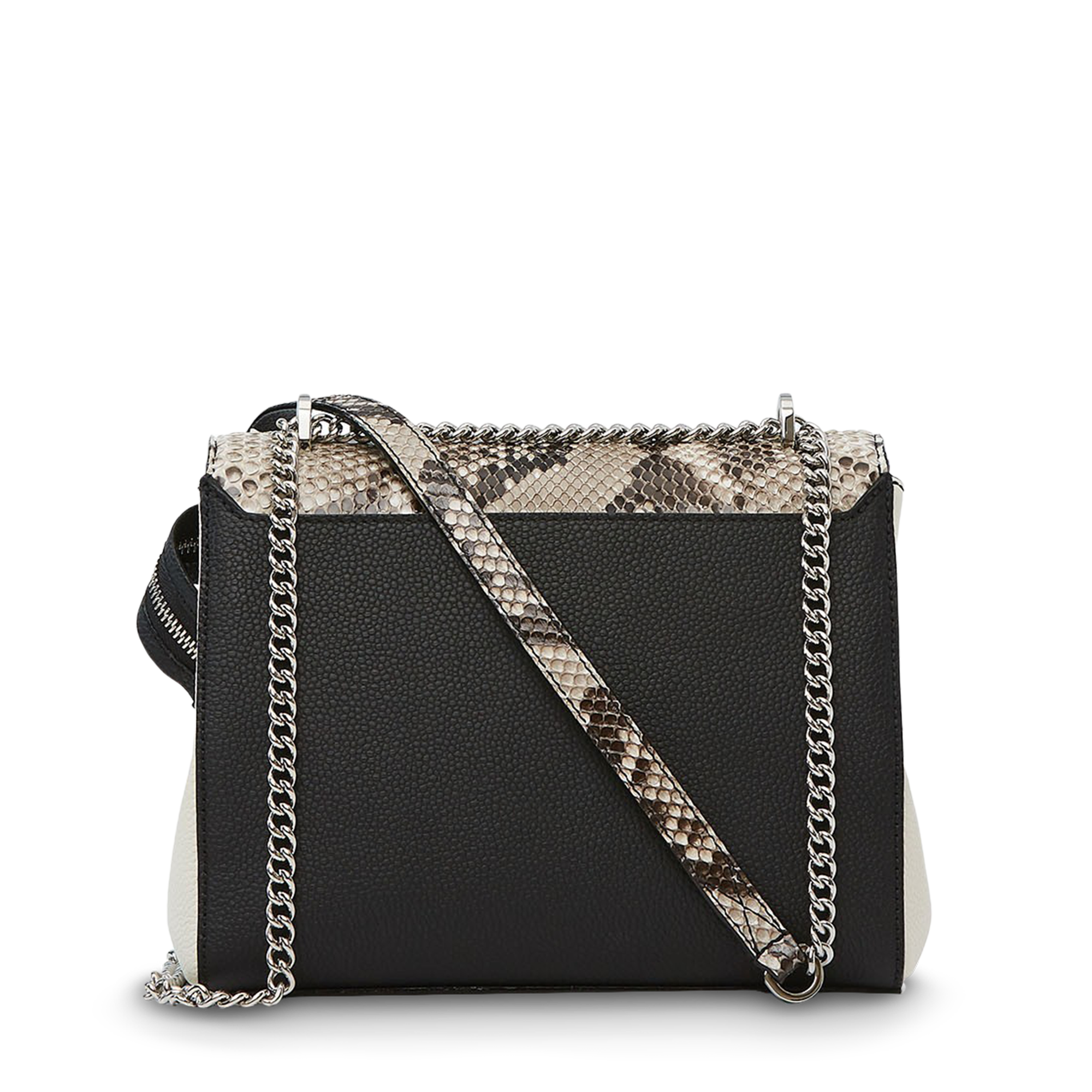 Sac rabat ninon de lancel en cuir de vachette graine & python LANCEL Noir