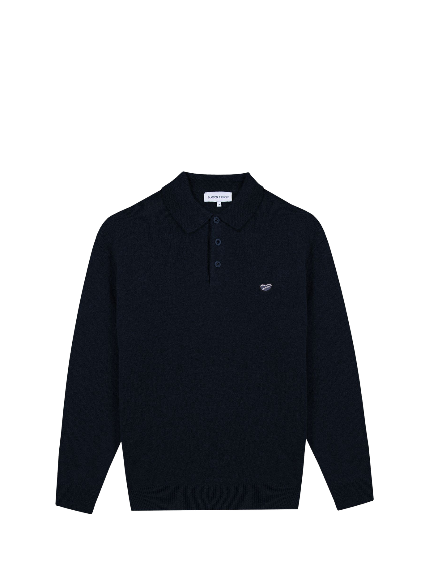 Straight wool long-sleeve polo MAISON LABICHE Blue