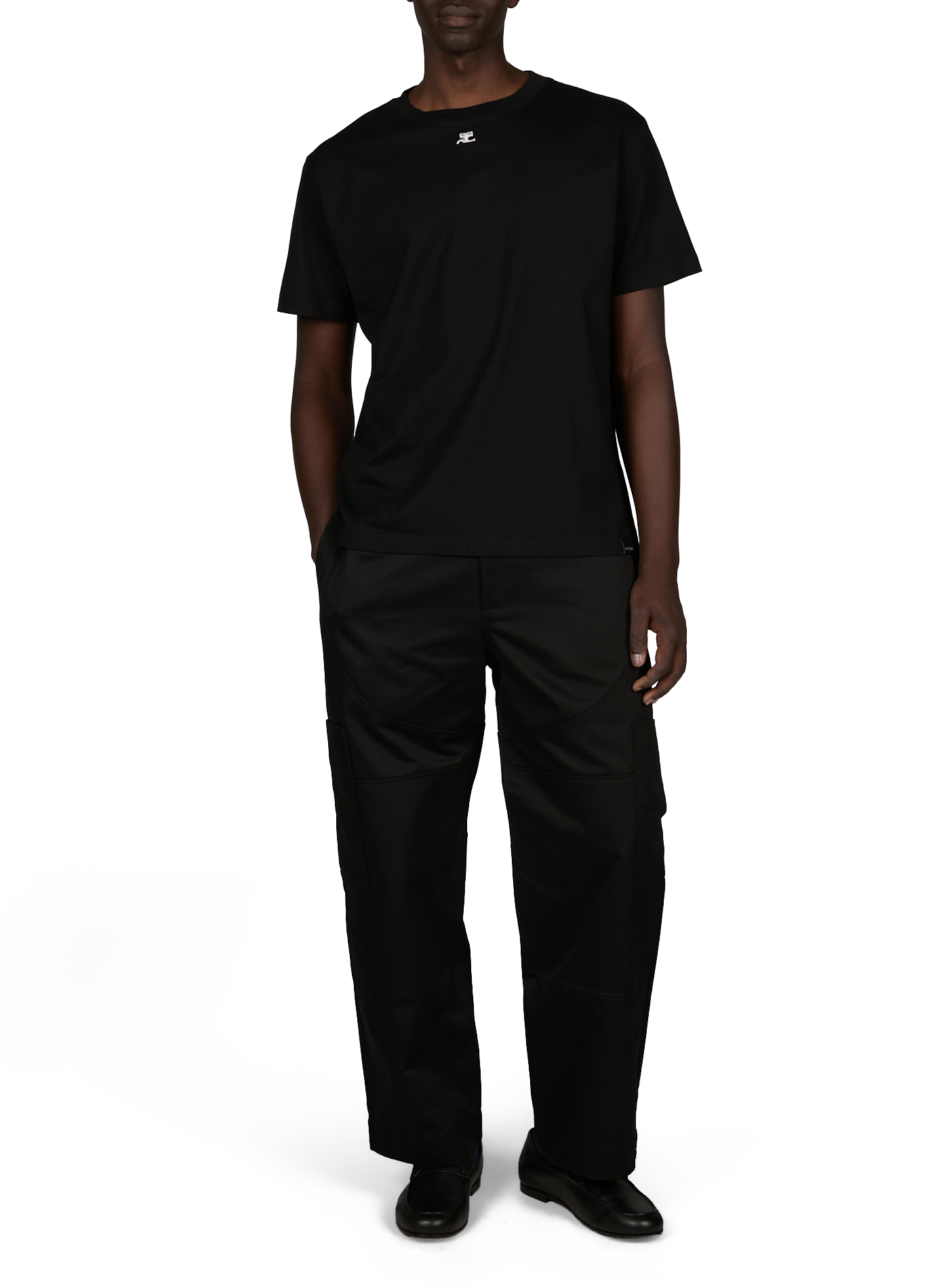 Camiseta de algodón COURRÈGES Negro