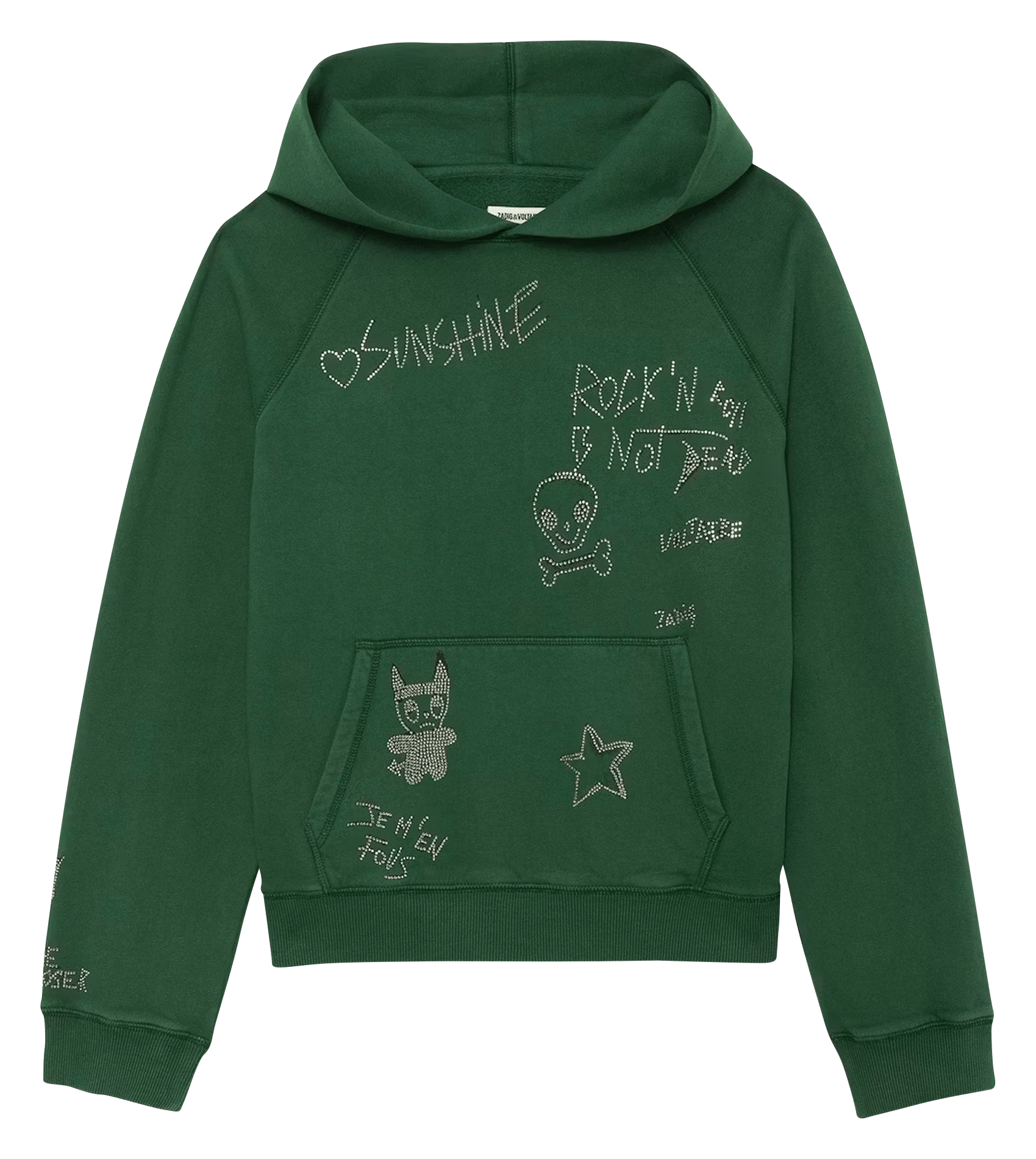 Sweat droit en coton georgy ZADIG&VOLTAIRE Vert