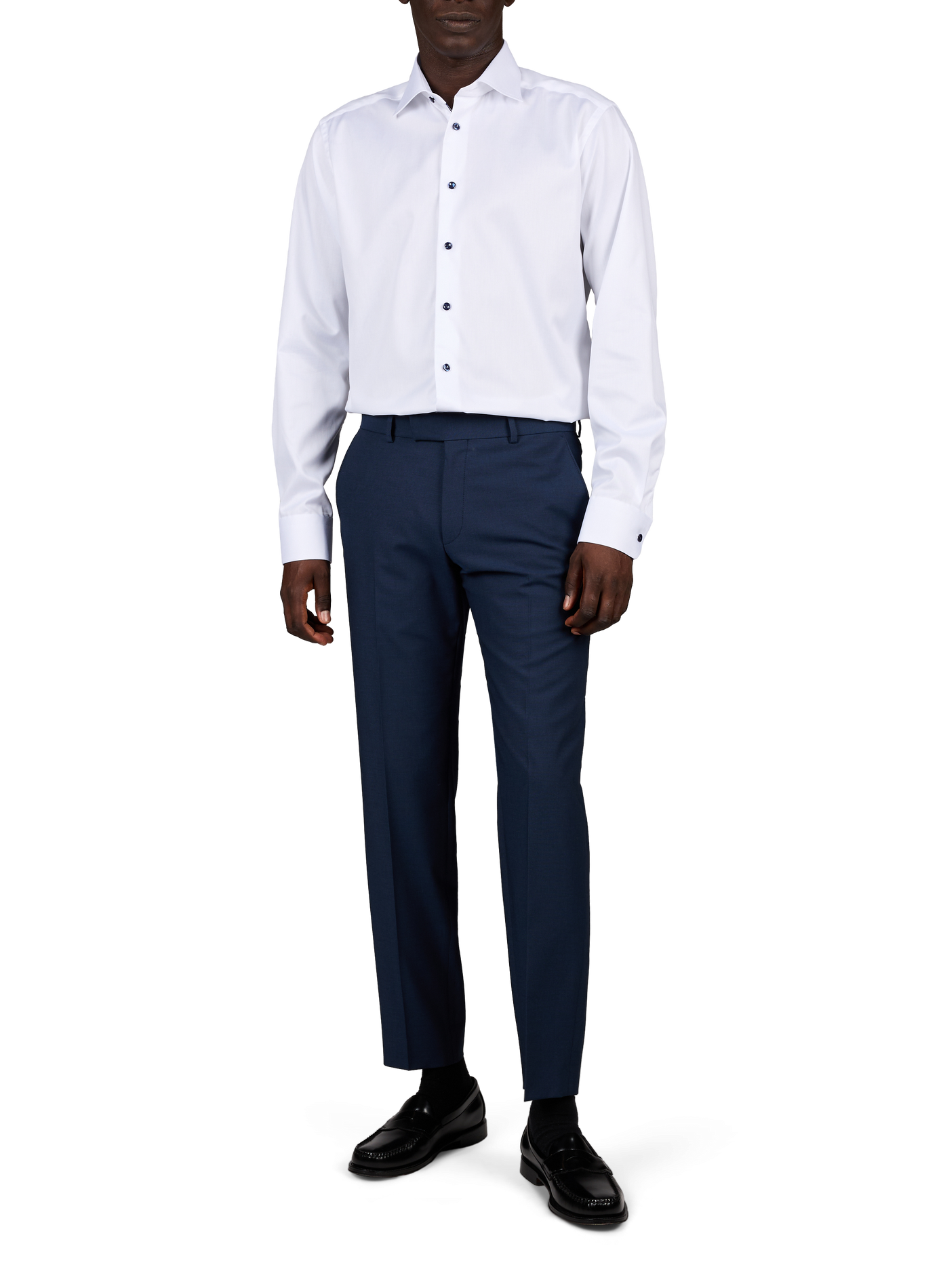 Chemise à boutonnière en coton ETON Blanc