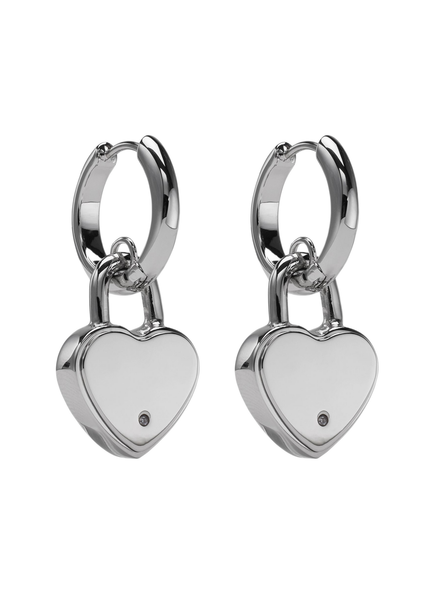 Pendientes con candado en forma de corazón. MARC JACOBS Plata